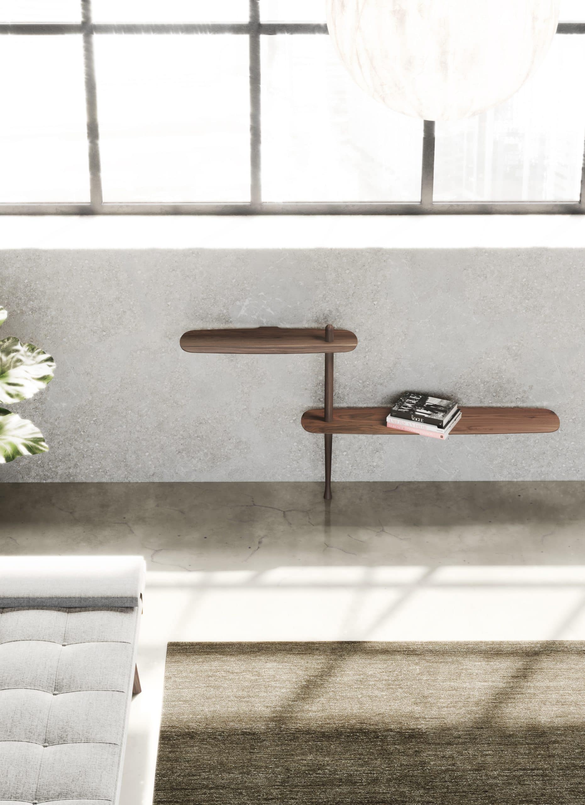 Nástenná konzola UNICA - KONFIGURÁCIA 03 čierny jaseňový dyha