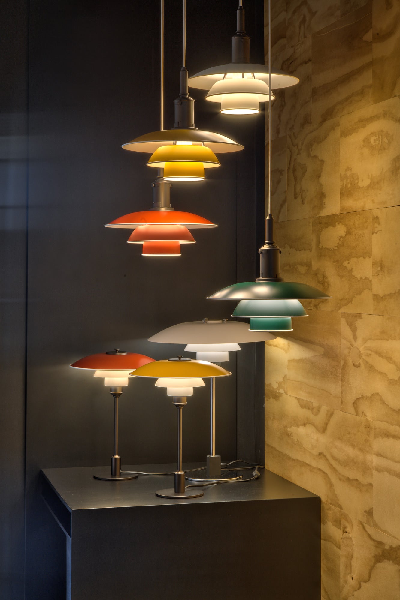 Stolná lampa PH 3½-2½ červená