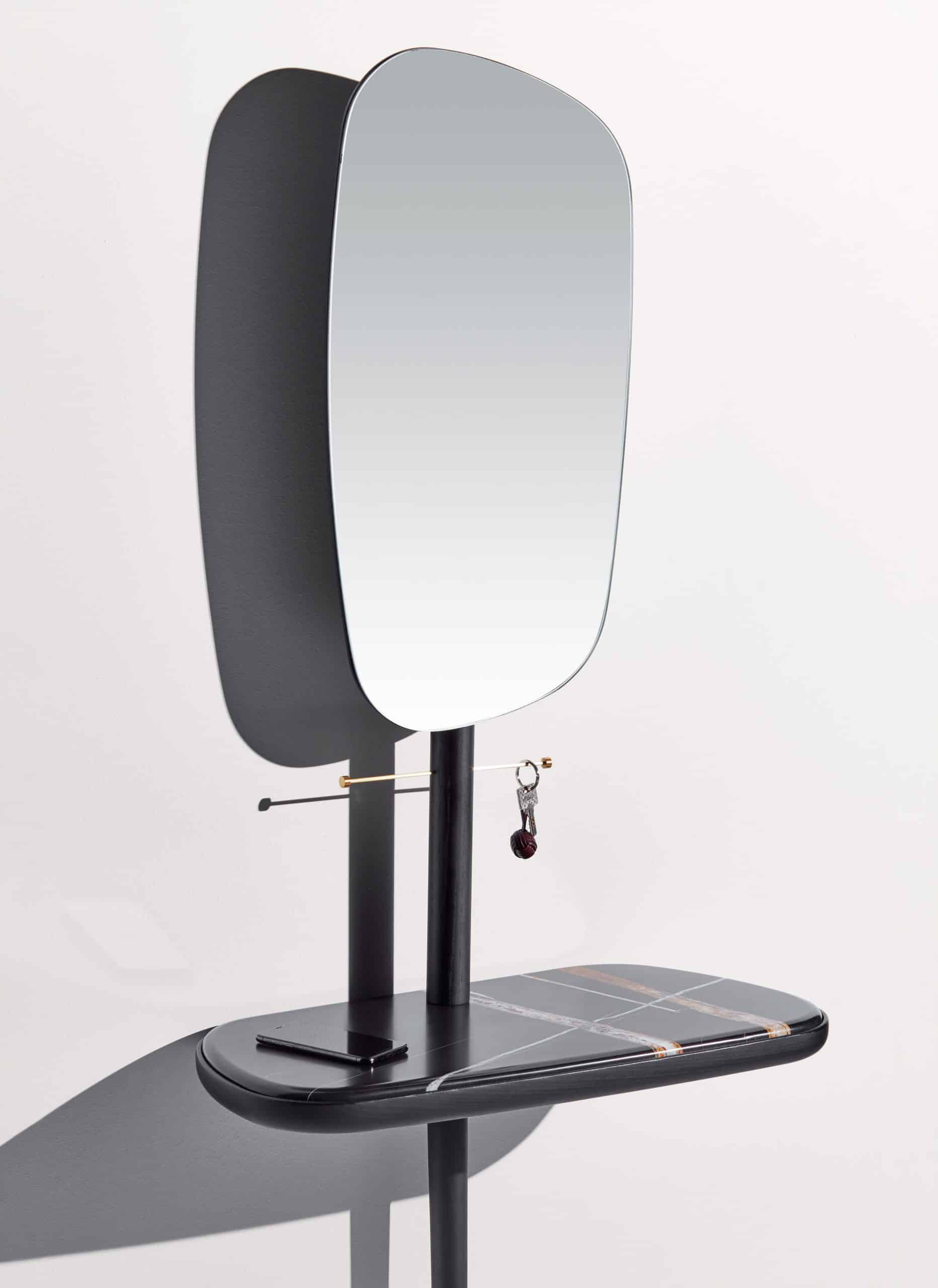 Wall Console with Mirror FOYER lite Wood