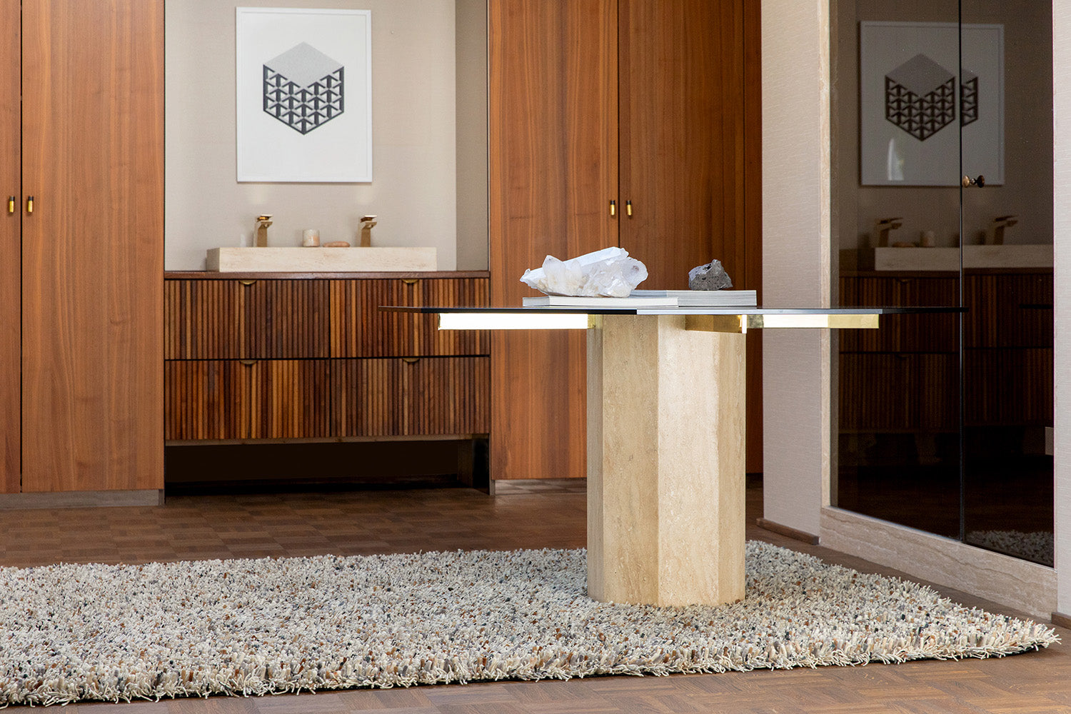 SPRING long pile rug beige-gray