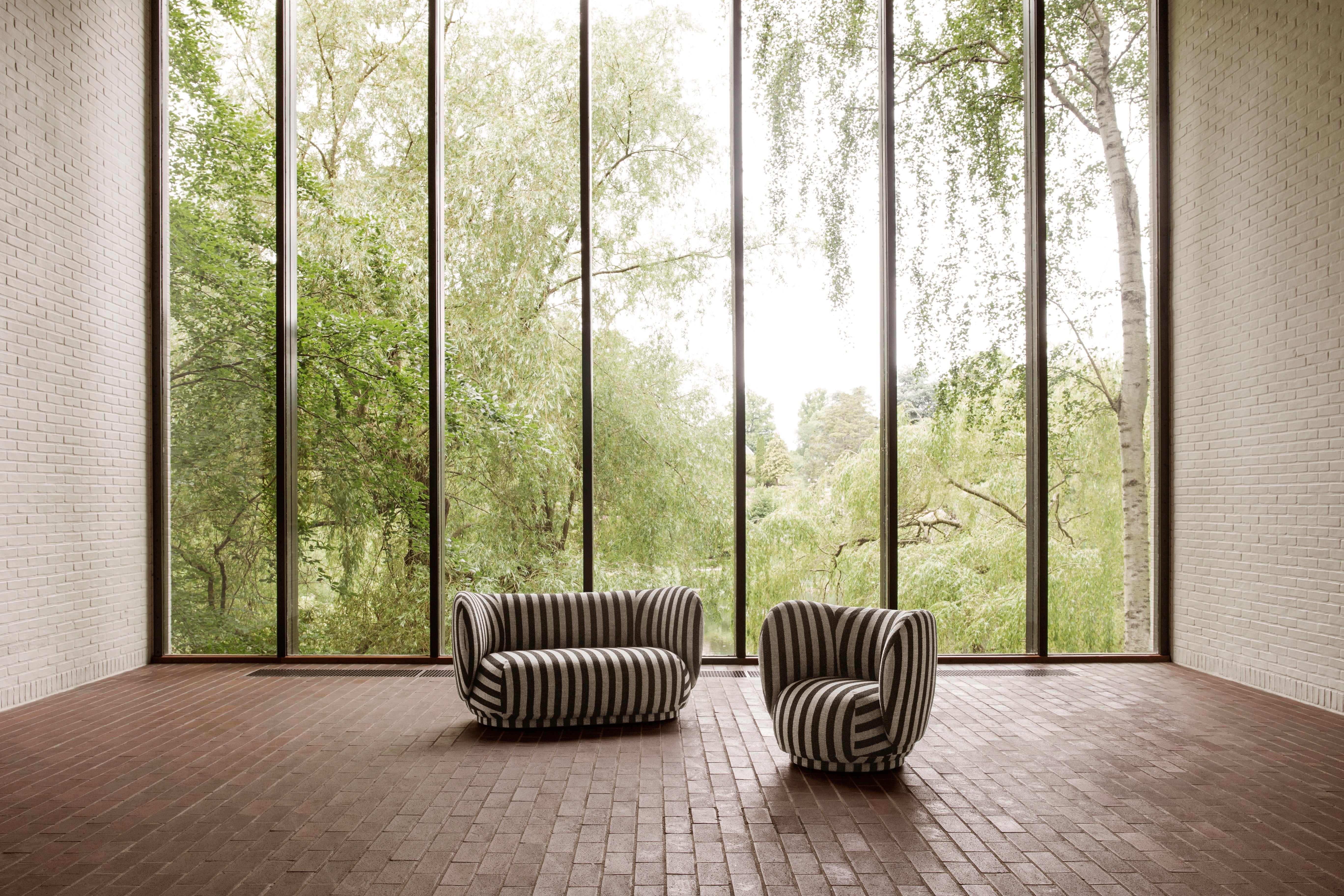 Pohovka 2-osobová RICO Louisiana čierno-biela