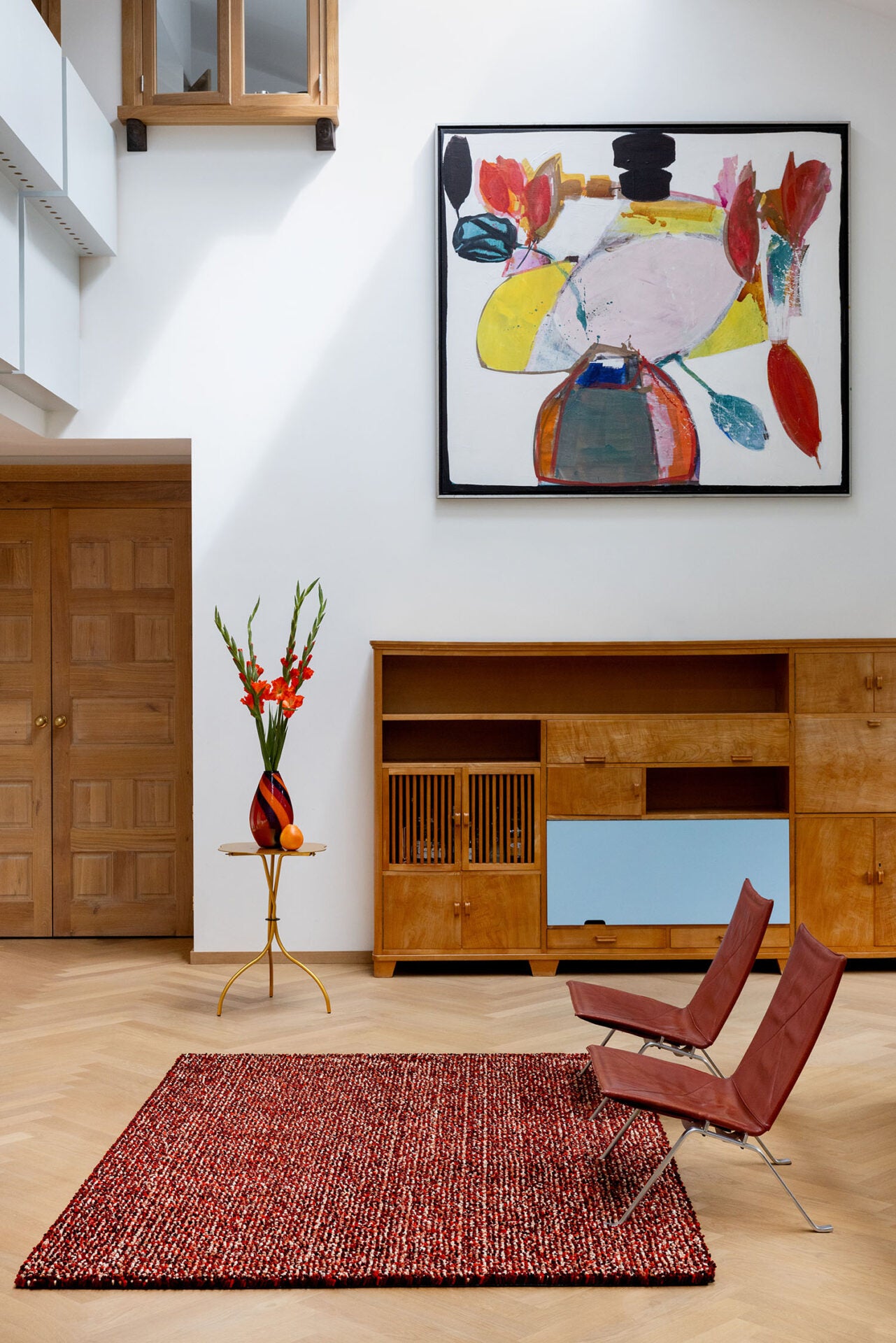 Koberec POP ART červený s dlhým vlasom