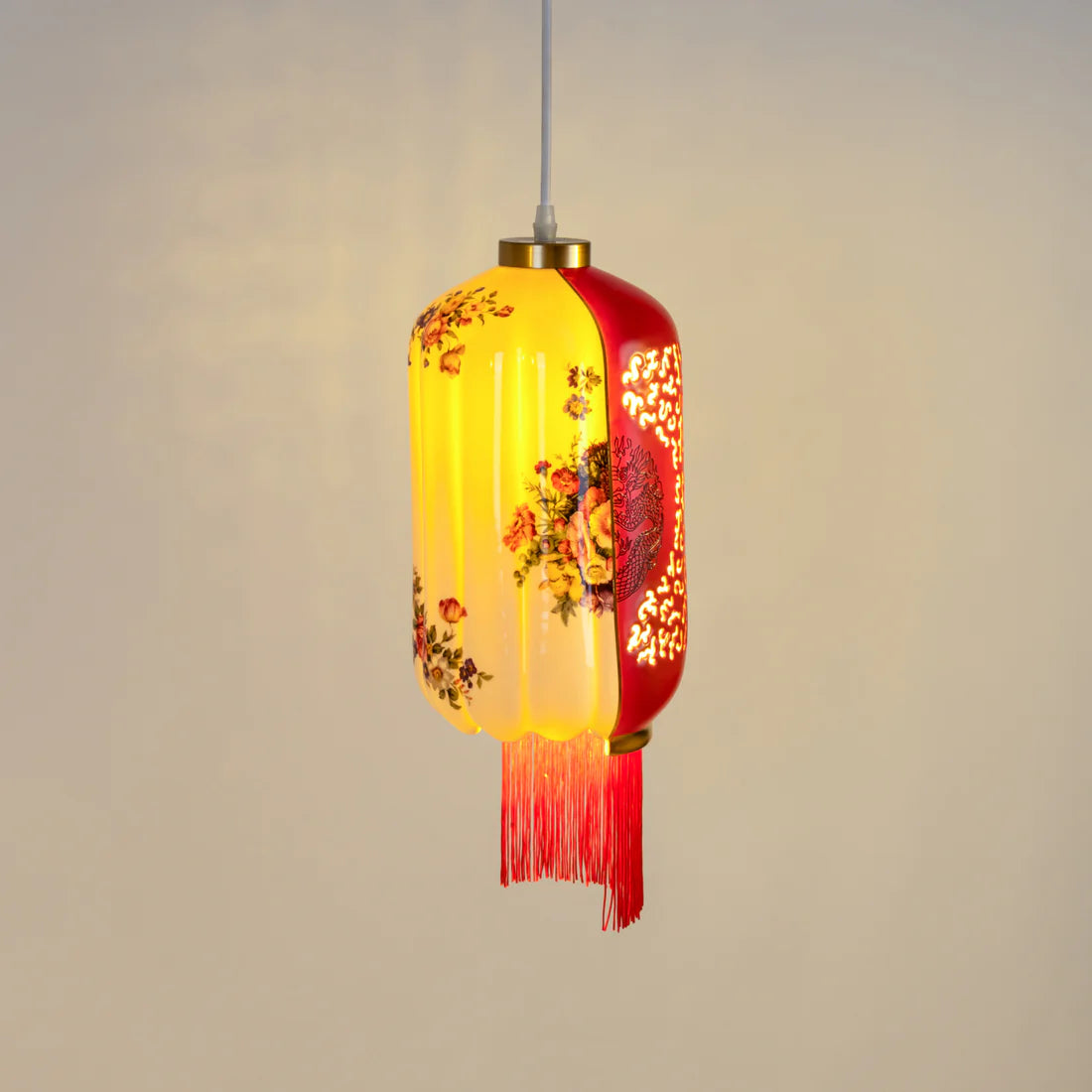 HYBRID INALDA White with Red Pendant Lamp
