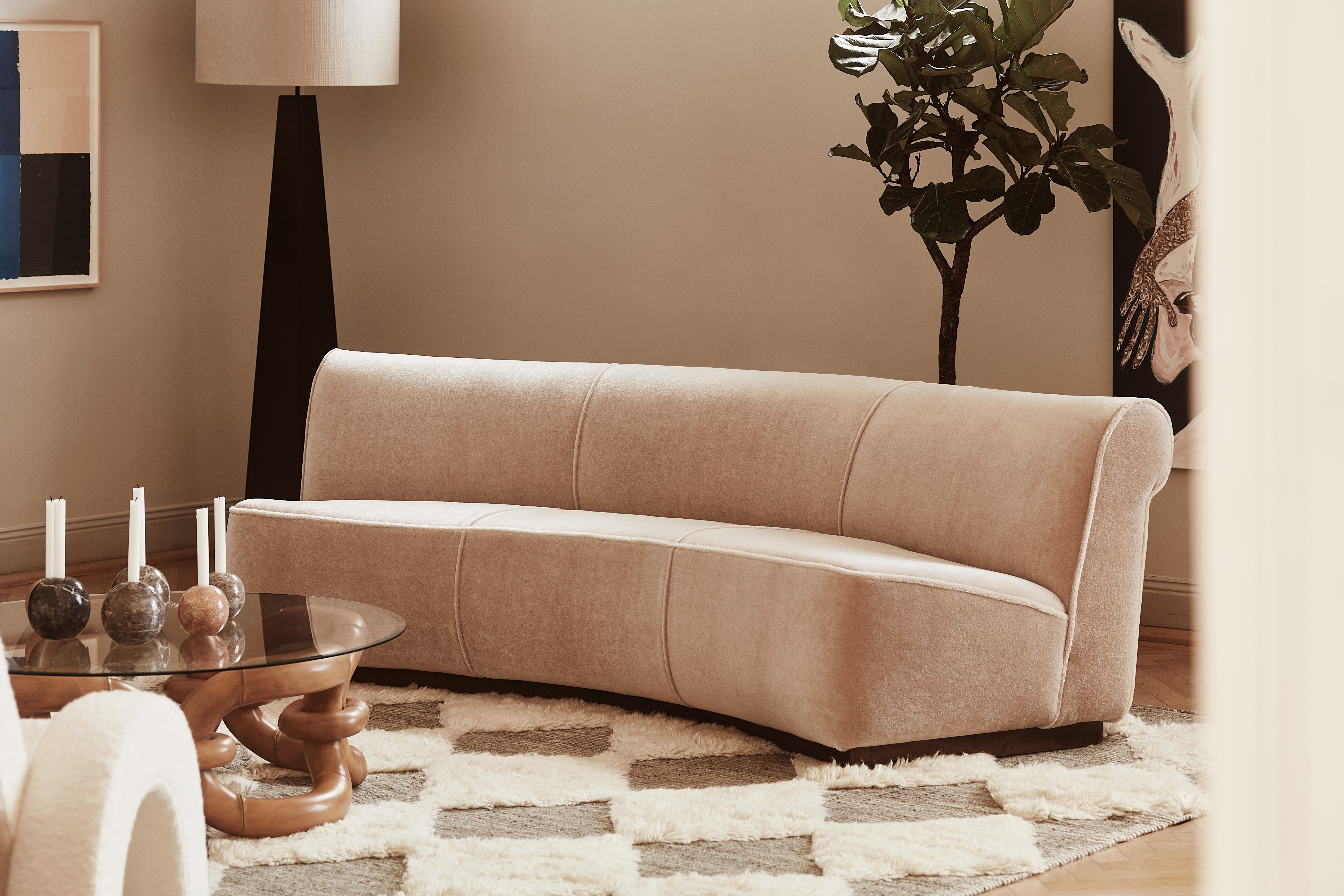 SPHERE Candle Holder Brown Marble