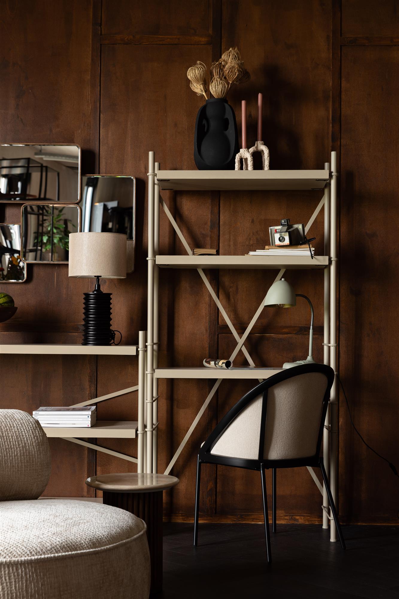 Regál IRON krémový