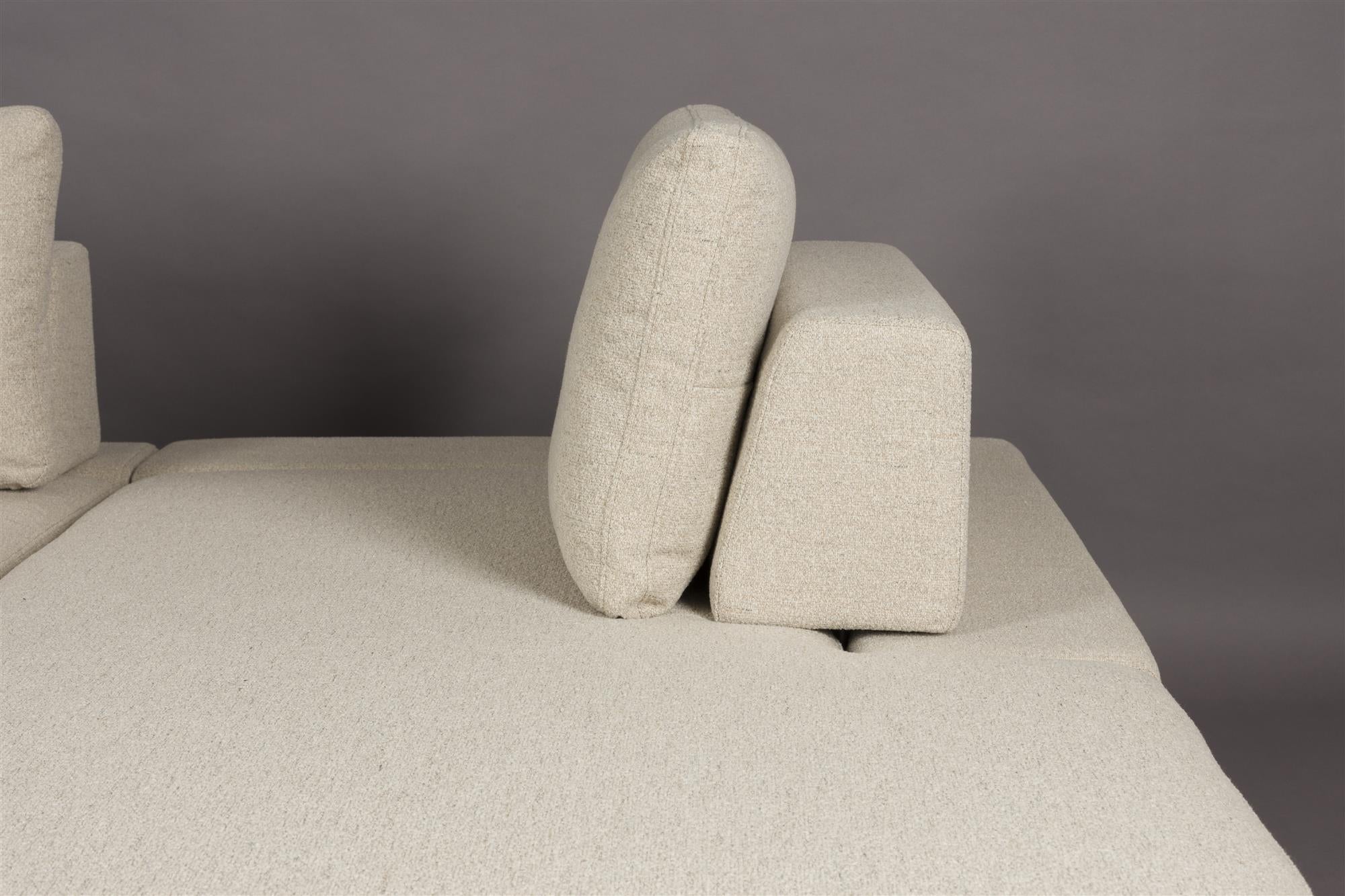 Pravostranný rohový gauč SHELLY béžový s čiernym podstavcom