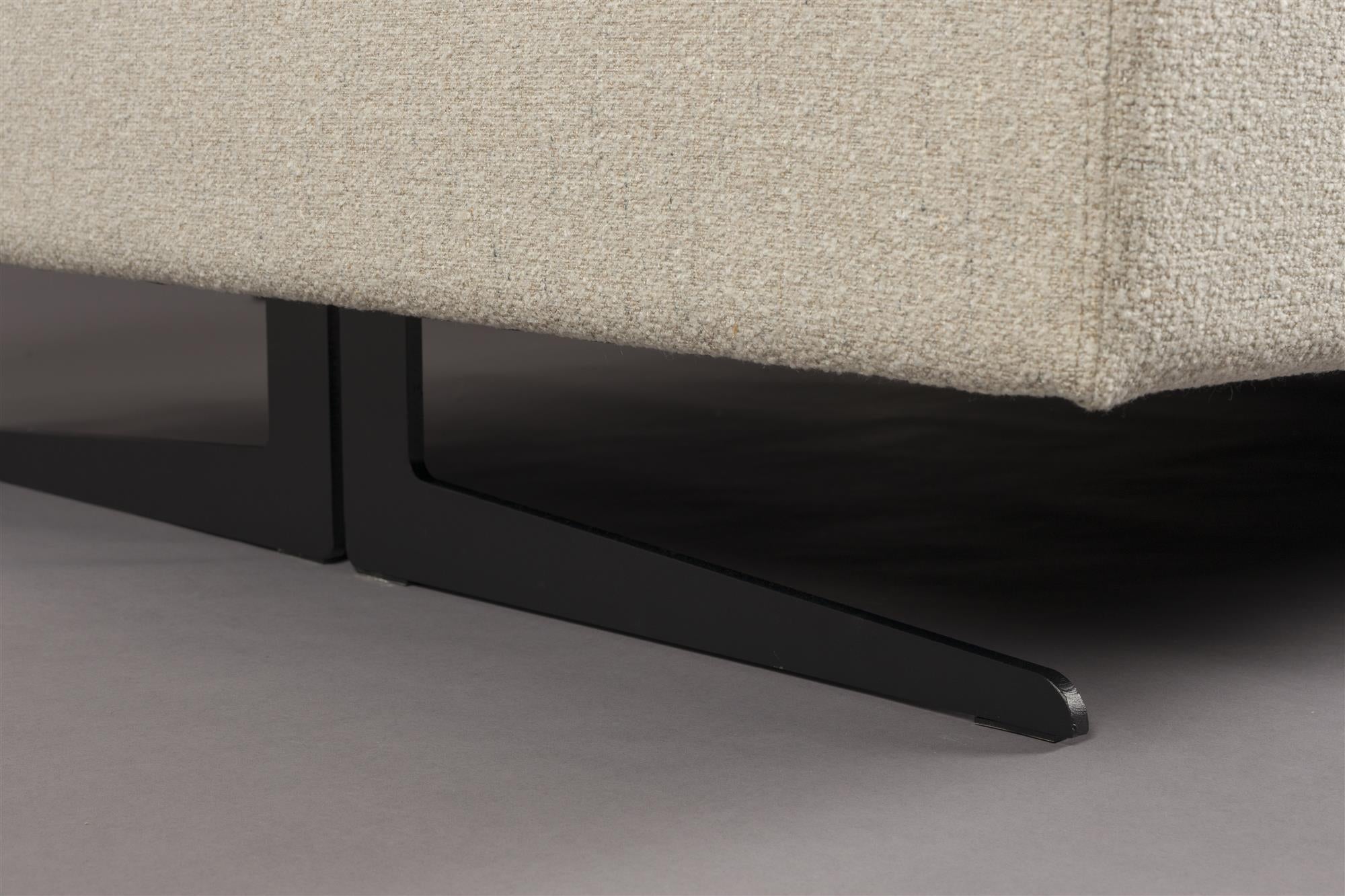 Pravostranný rohový gauč SHELLY béžový s čiernym podstavcom