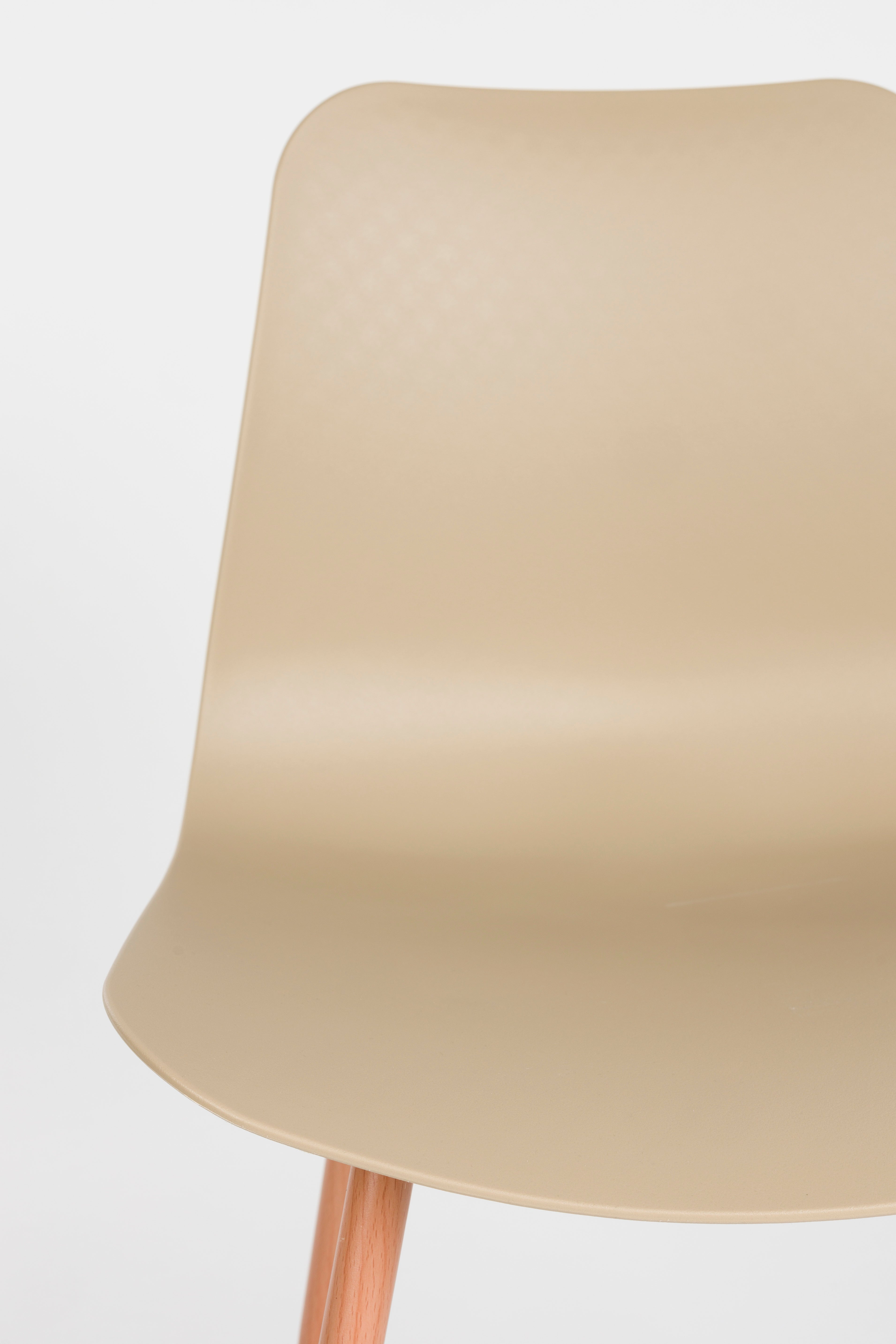 Stolička LEON béžová s drevenou základňou