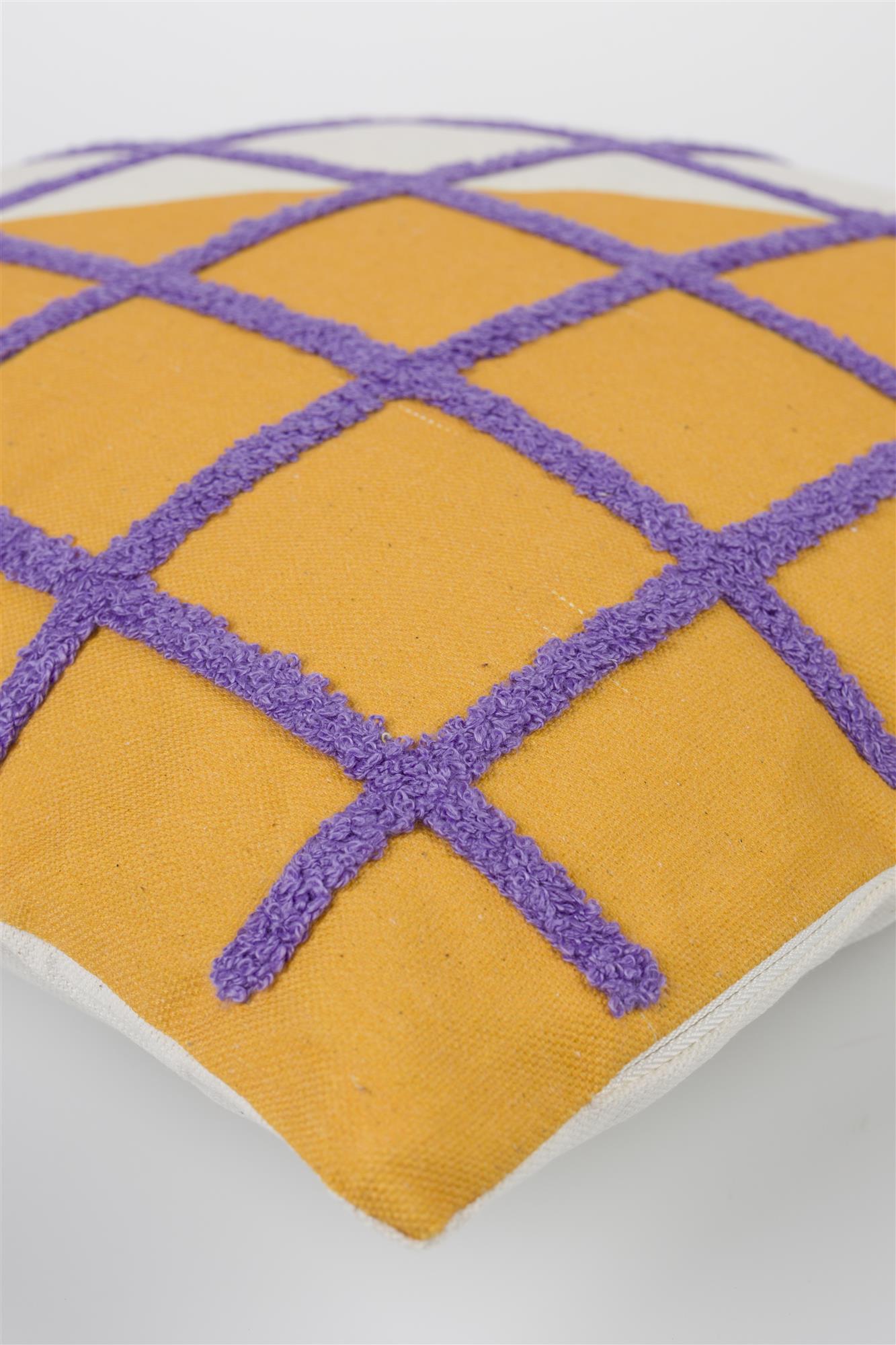 SOTA Cushion Orange with Purple Checkered Pattern