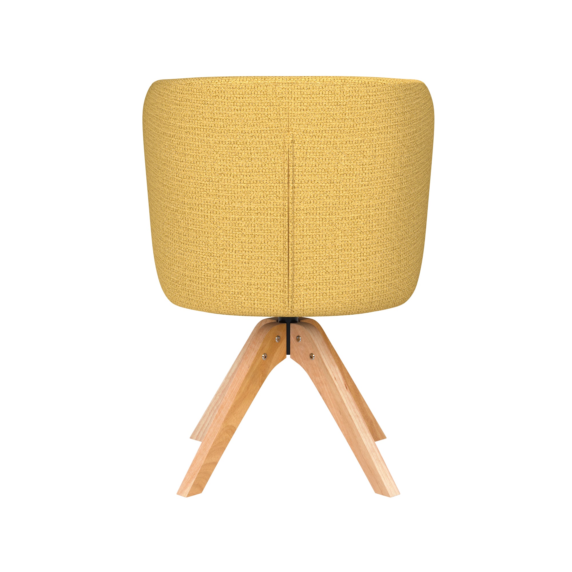 STAN yellow swivel chair with wooden base