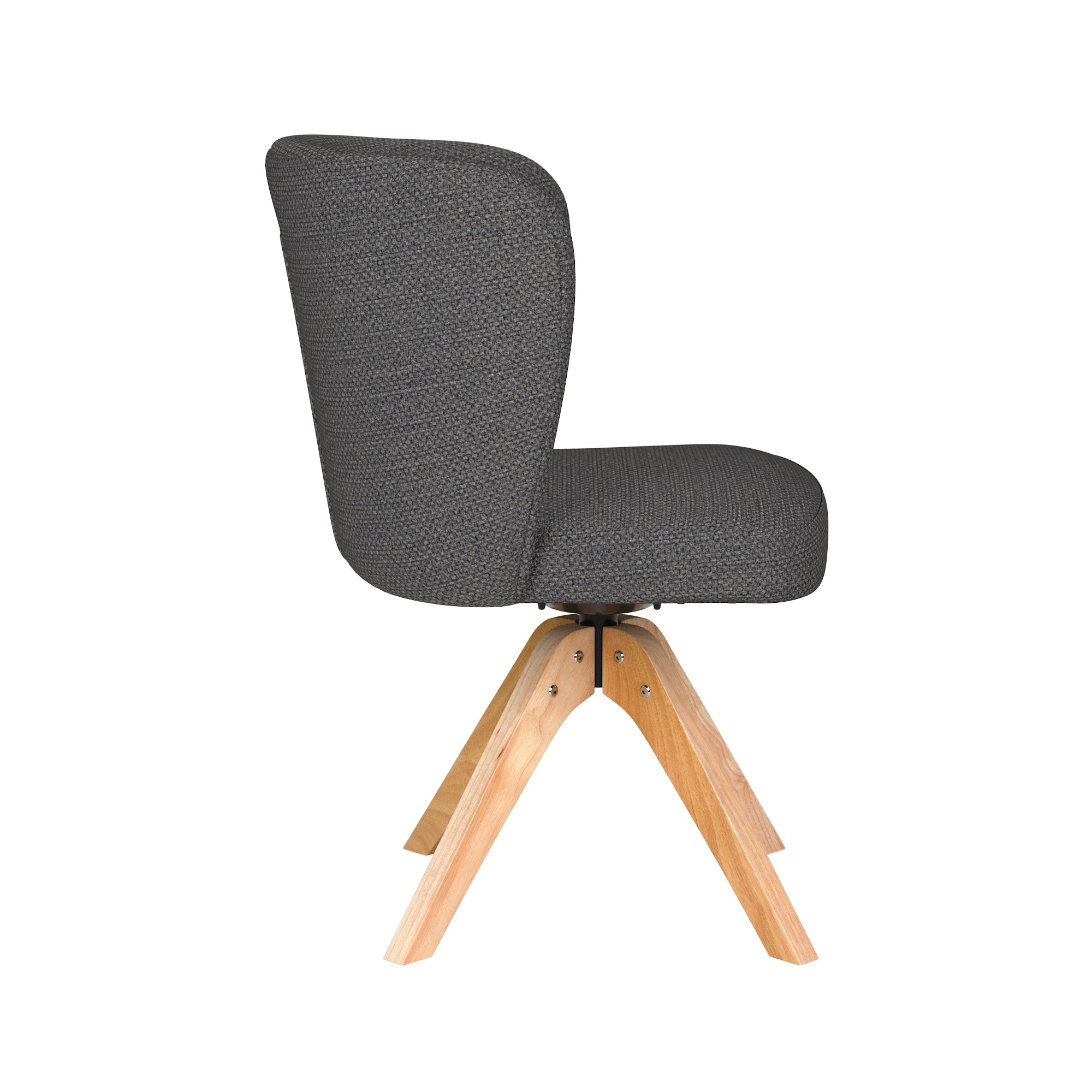 STAN swivel chair gray with wooden base