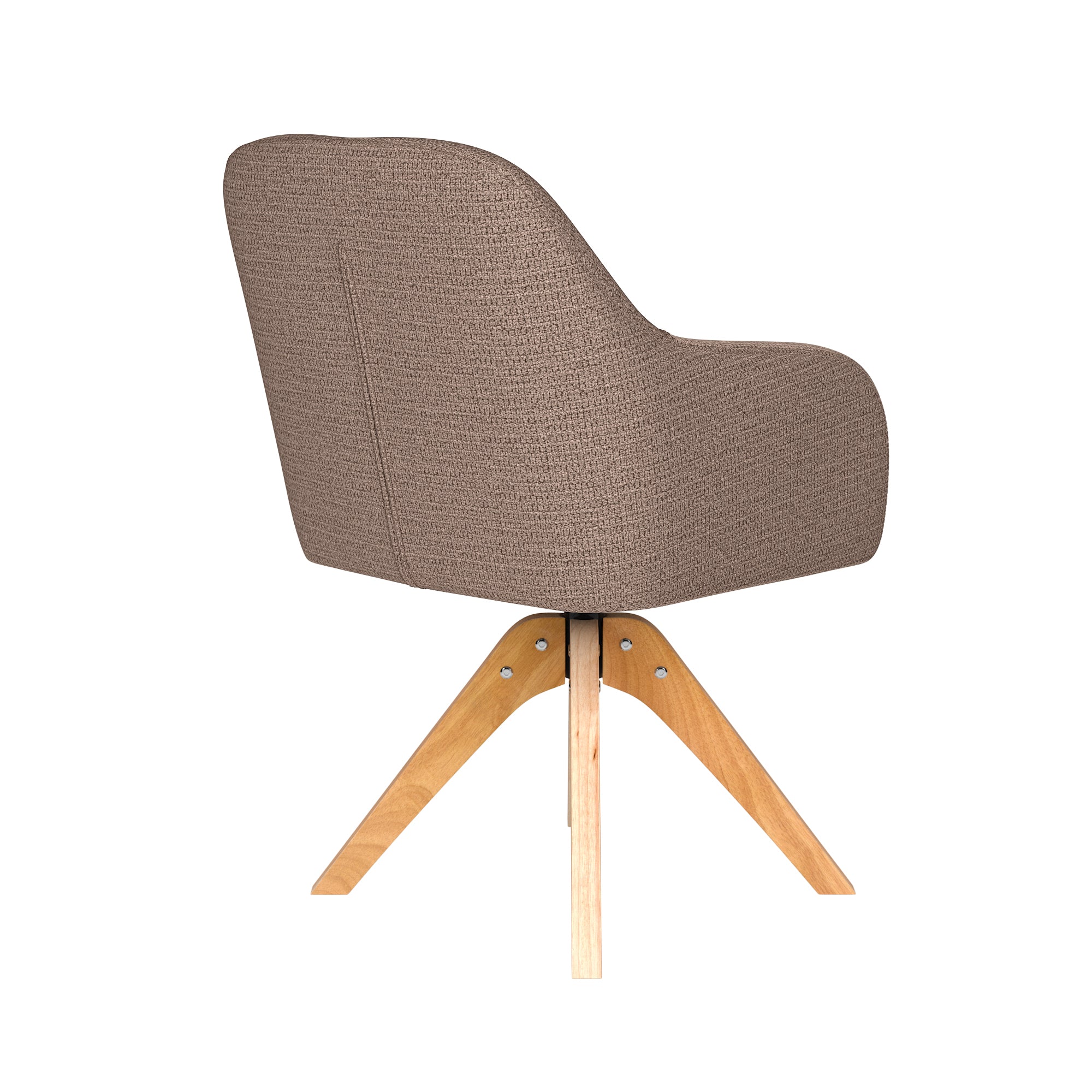 OTIS taupe swivel chair with wooden base