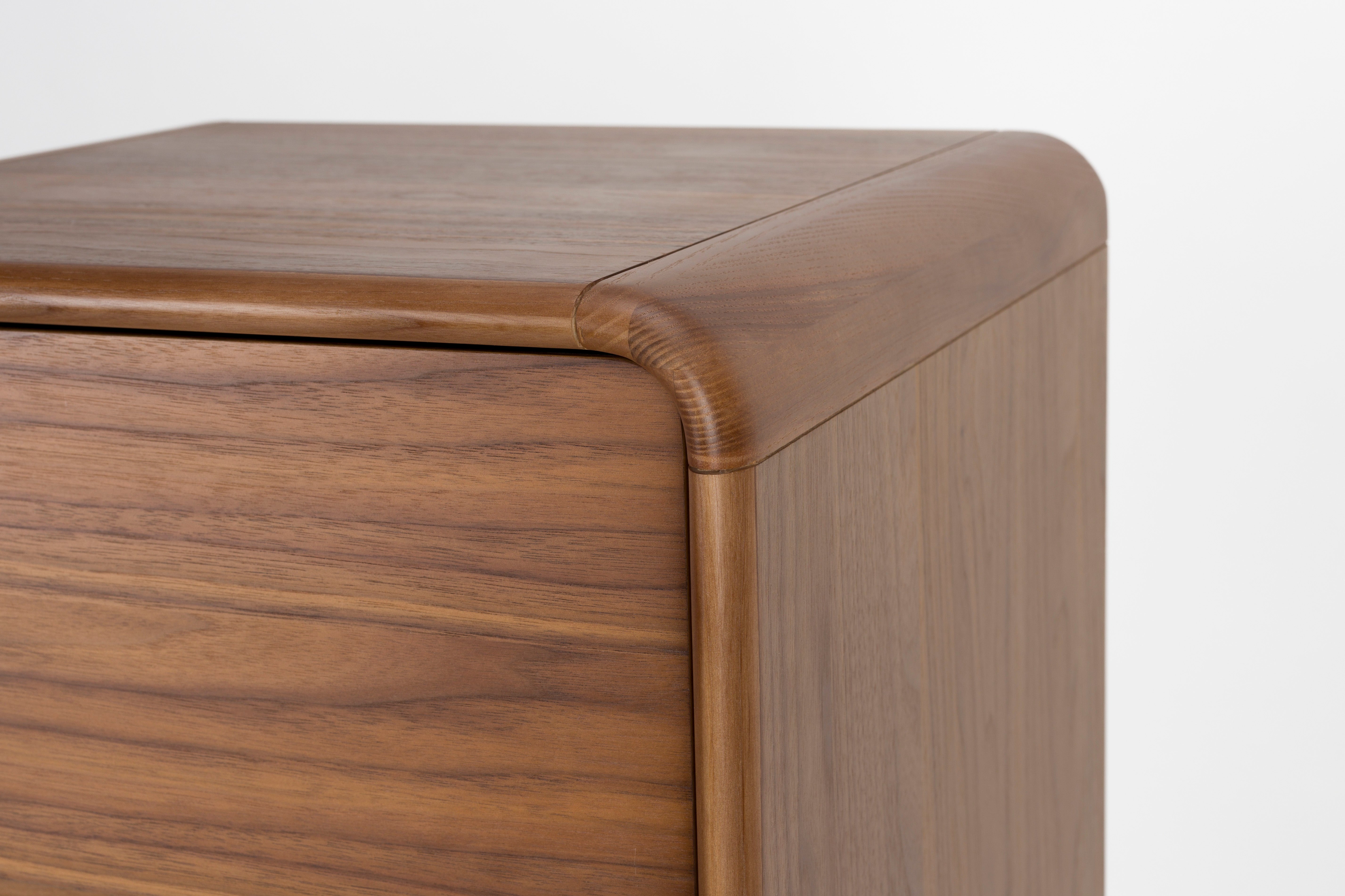 RISE dark veneer chest of drawers