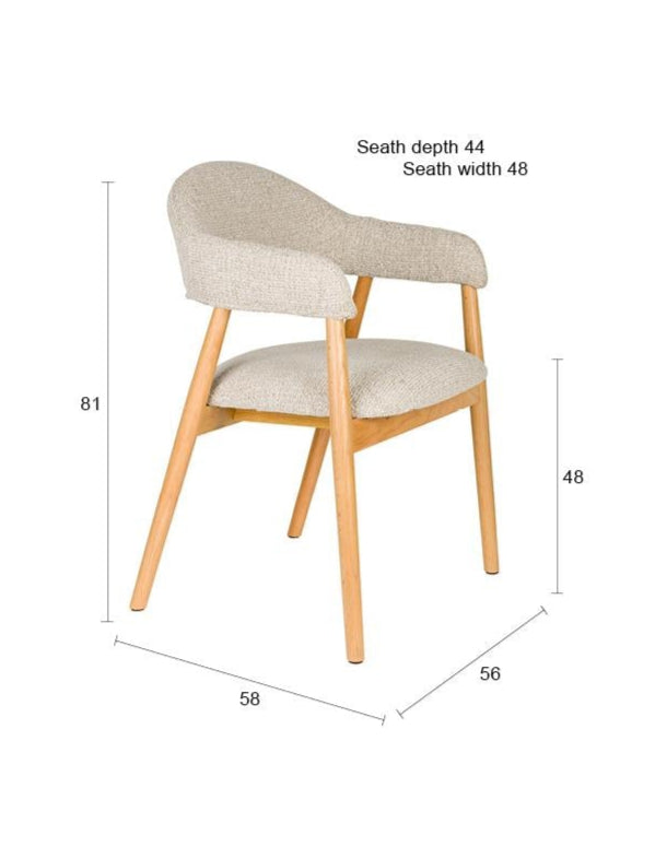 Stolička INDY svetlohnedá s drevenou základňou
