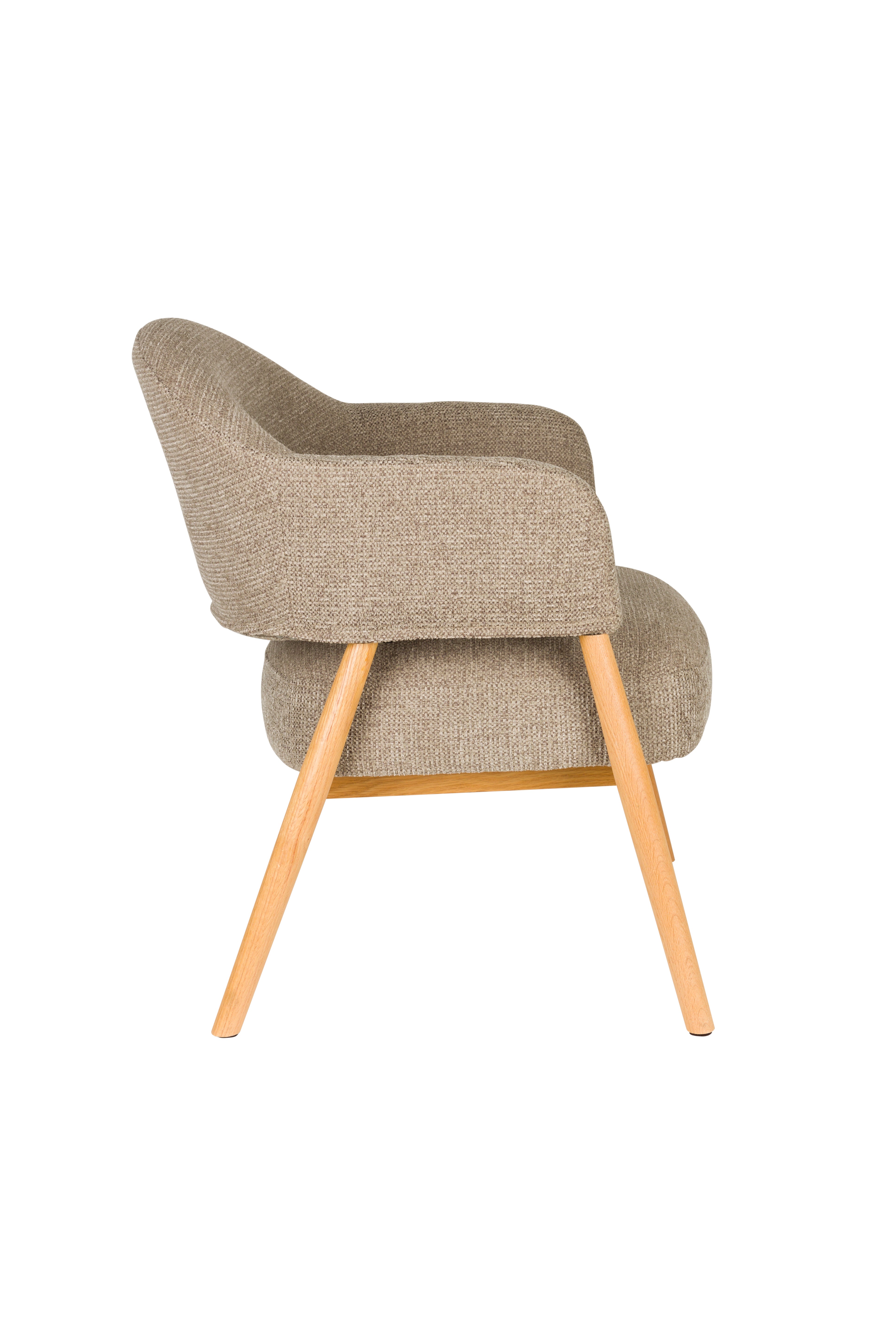 INDY brown armchair with wooden base