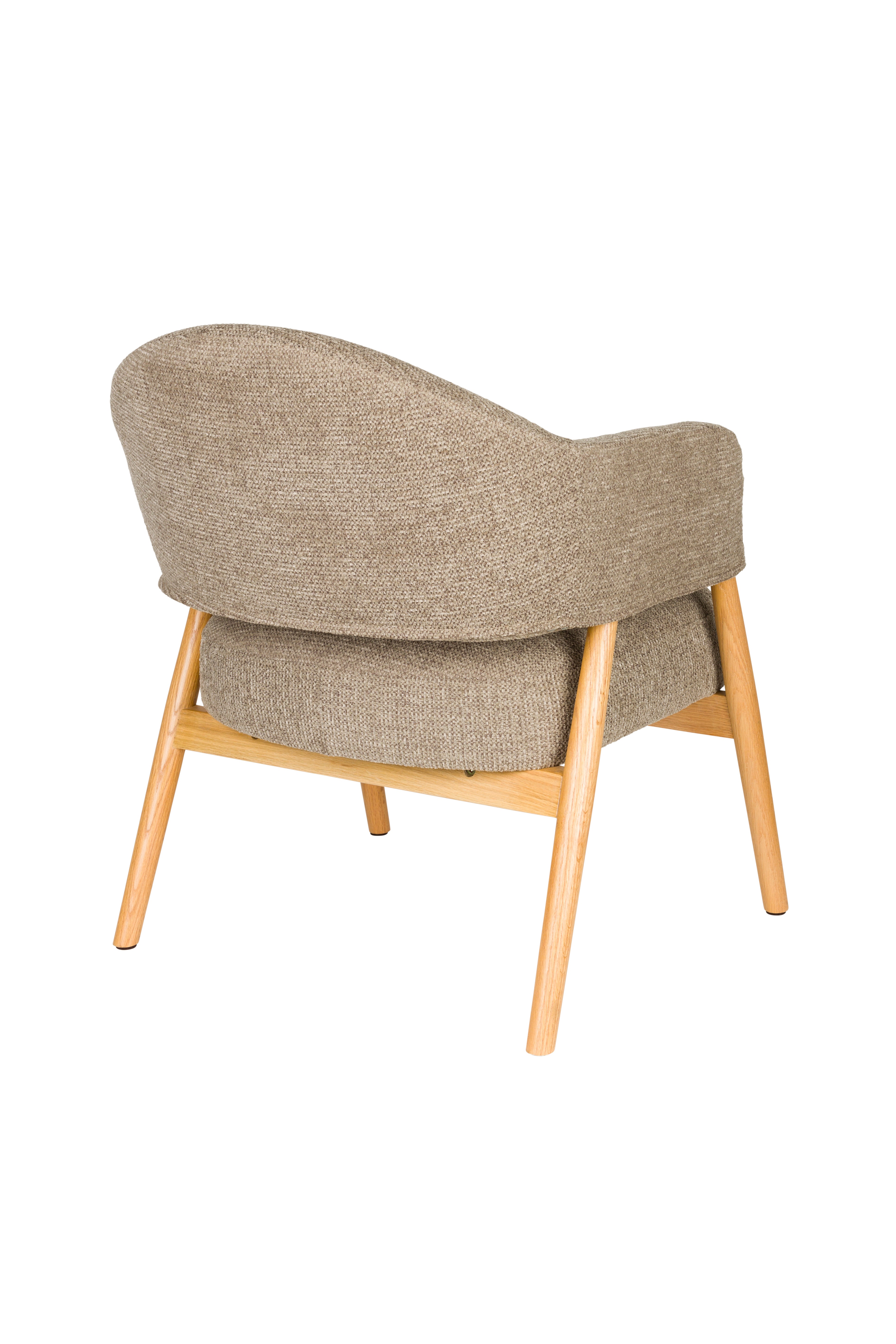 INDY brown armchair with wooden base