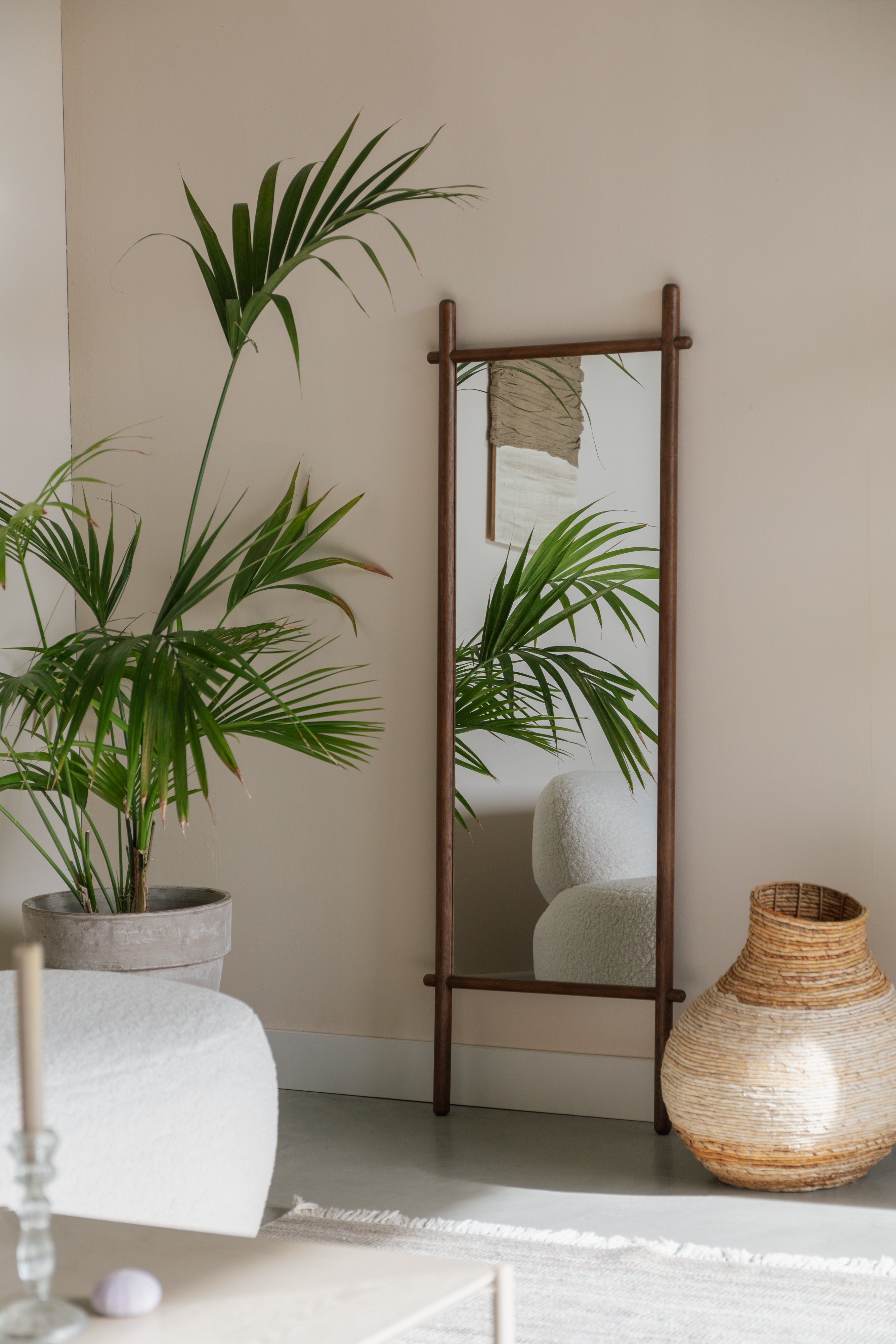 SOLENE mirror dark brown wood