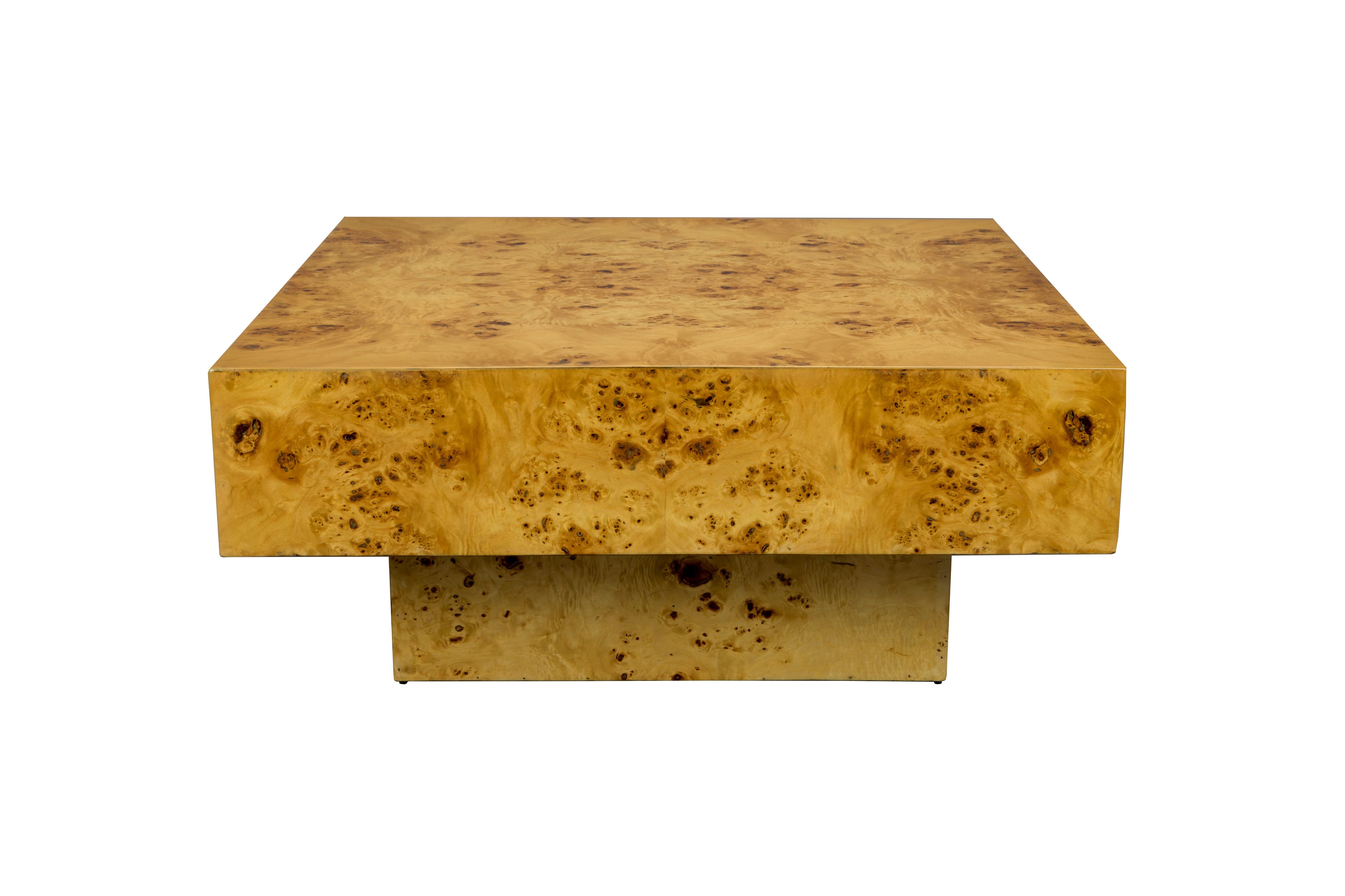 QUINN coffee table walnut veneer with walnut burl