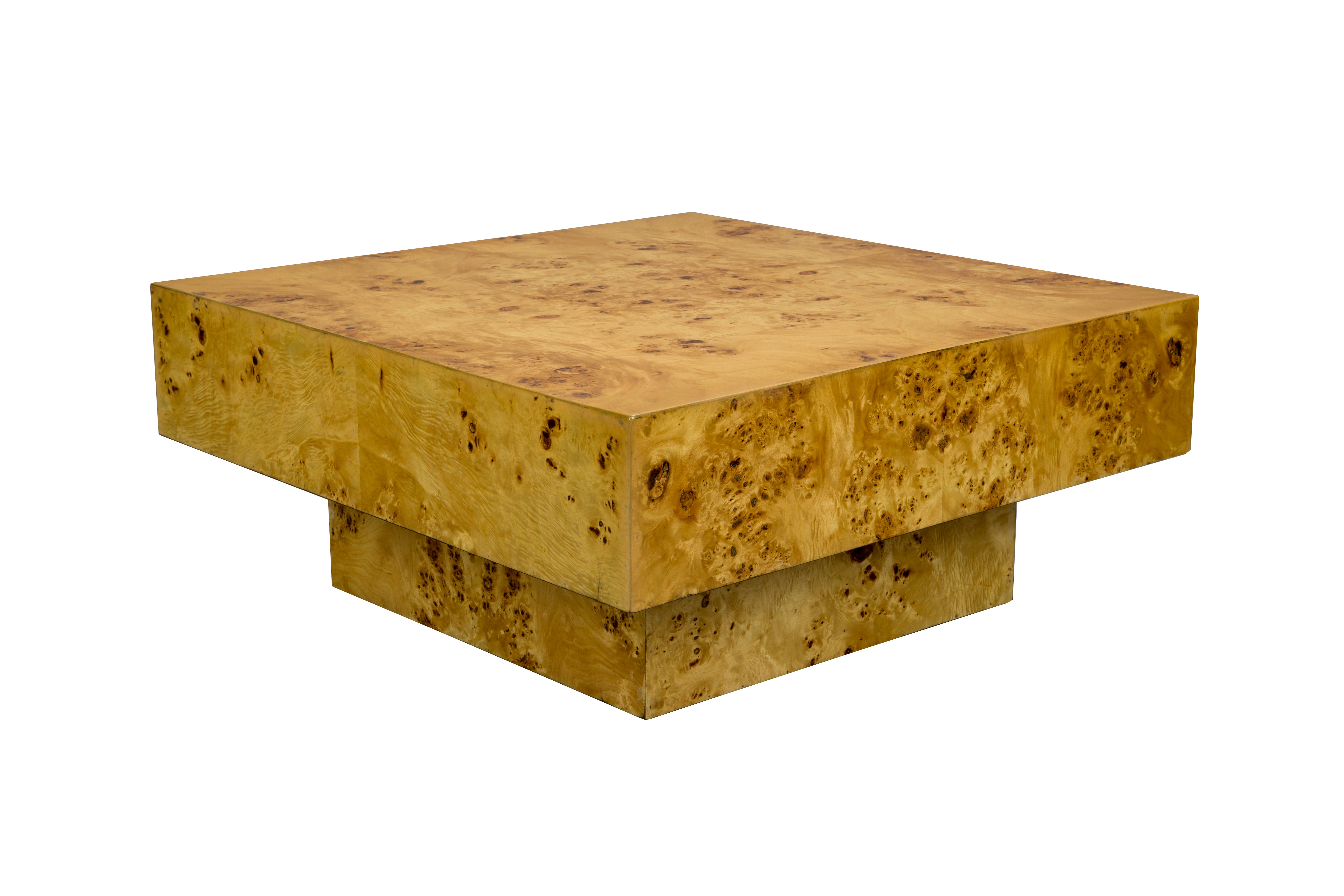 QUINN coffee table walnut veneer with walnut burl