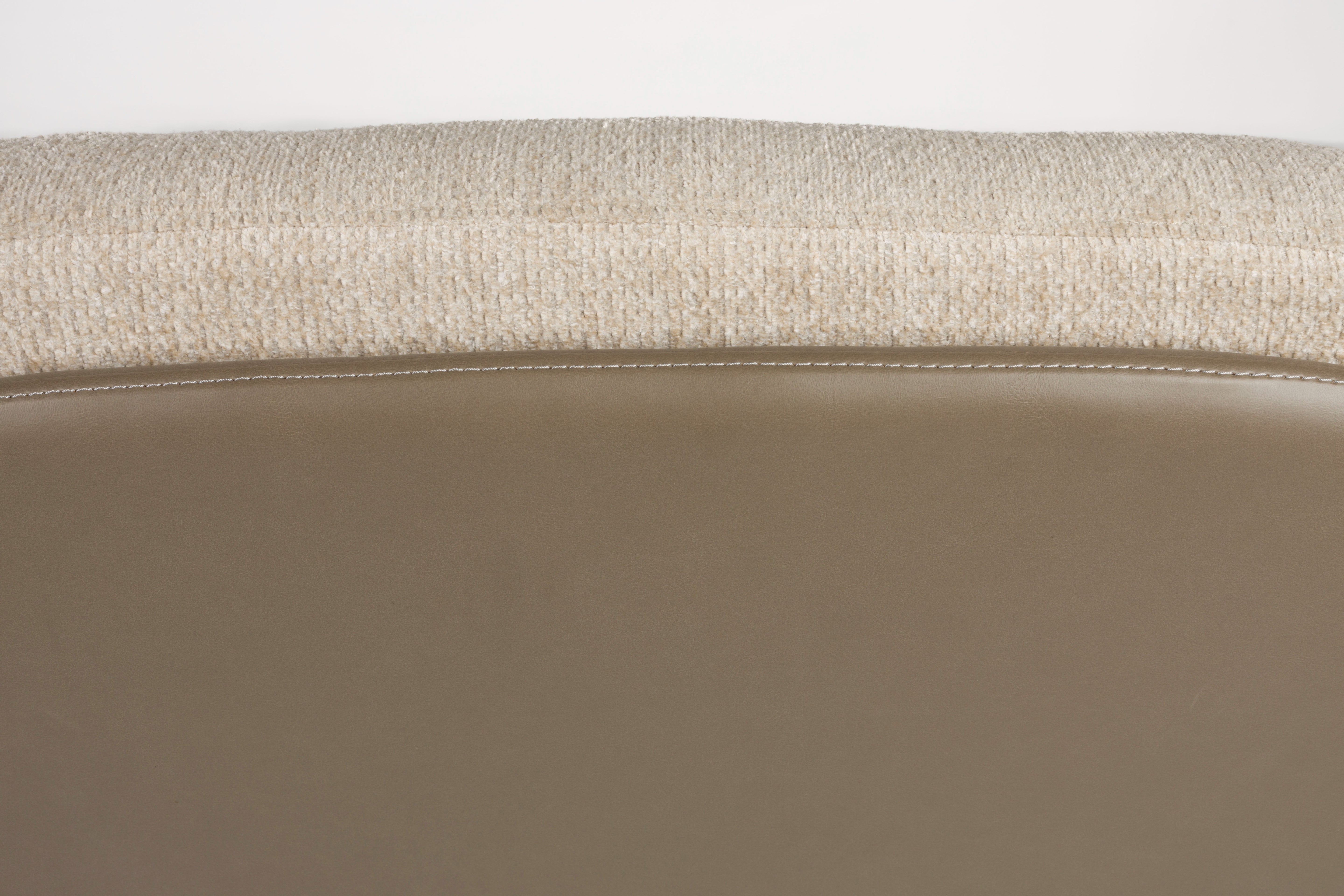 Fotel BENJAMIN béžová ekokoža s béžovým podstavcom