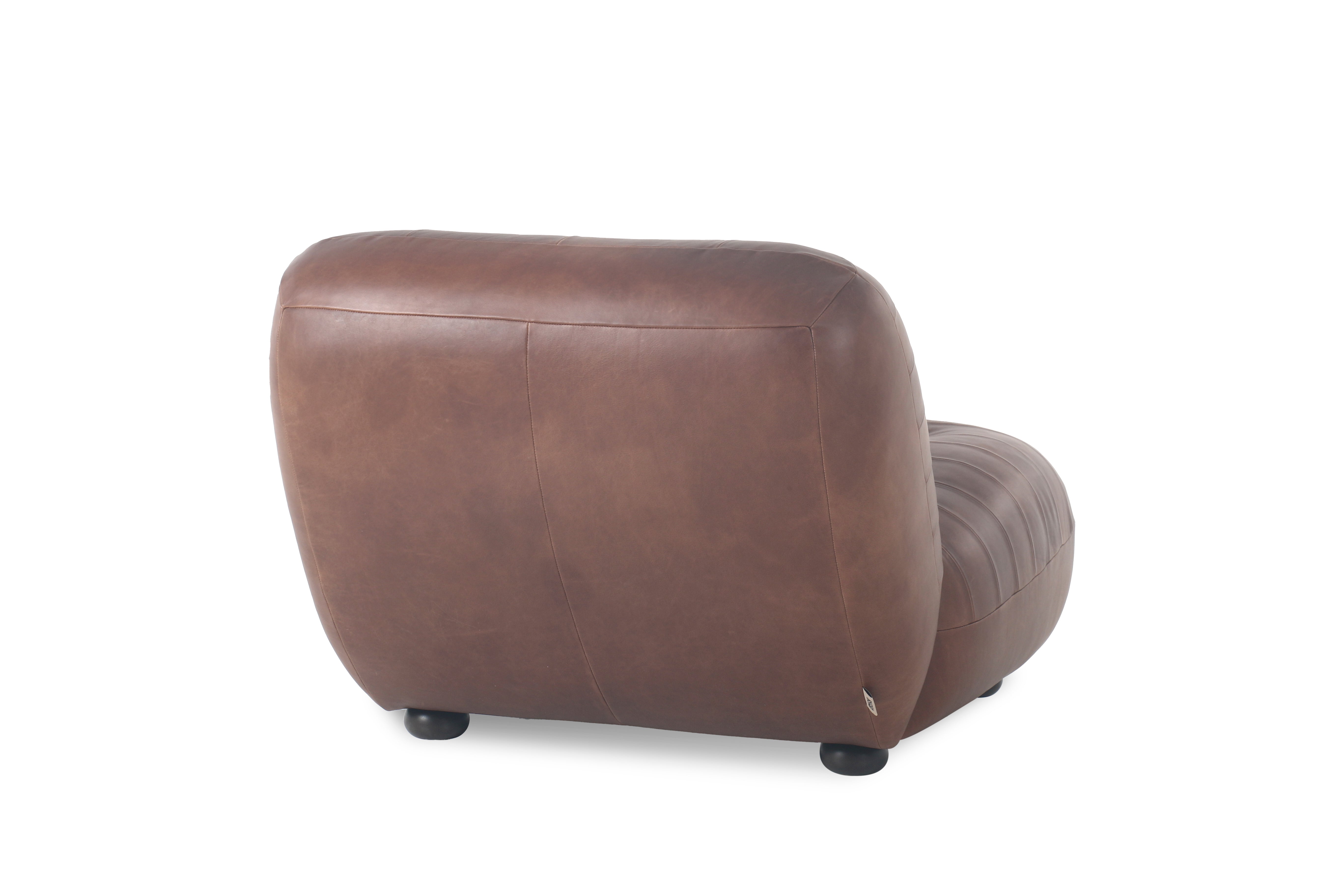 WYATT WAX Armchair Chocolate Leather