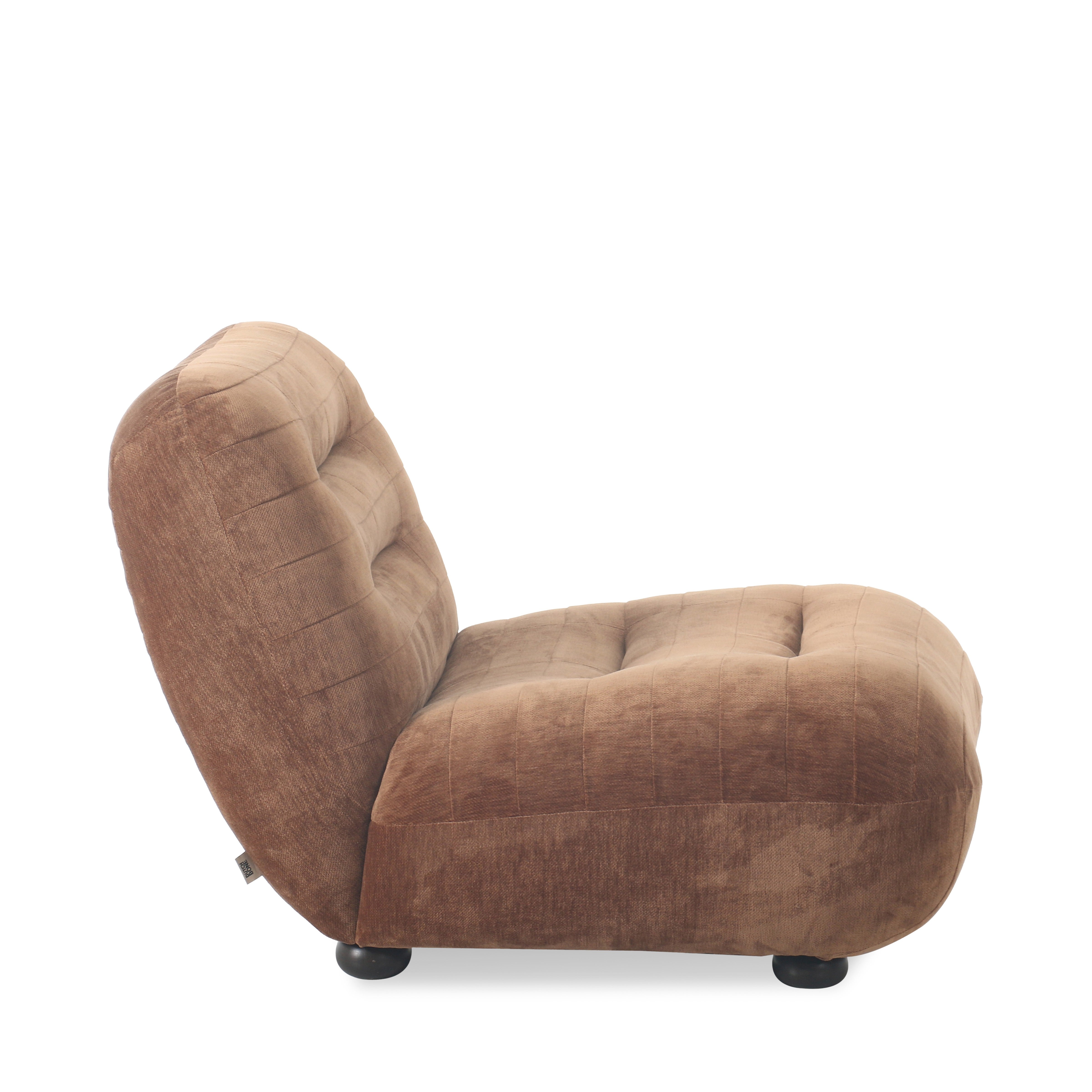WYATT armchair in cognac velvet