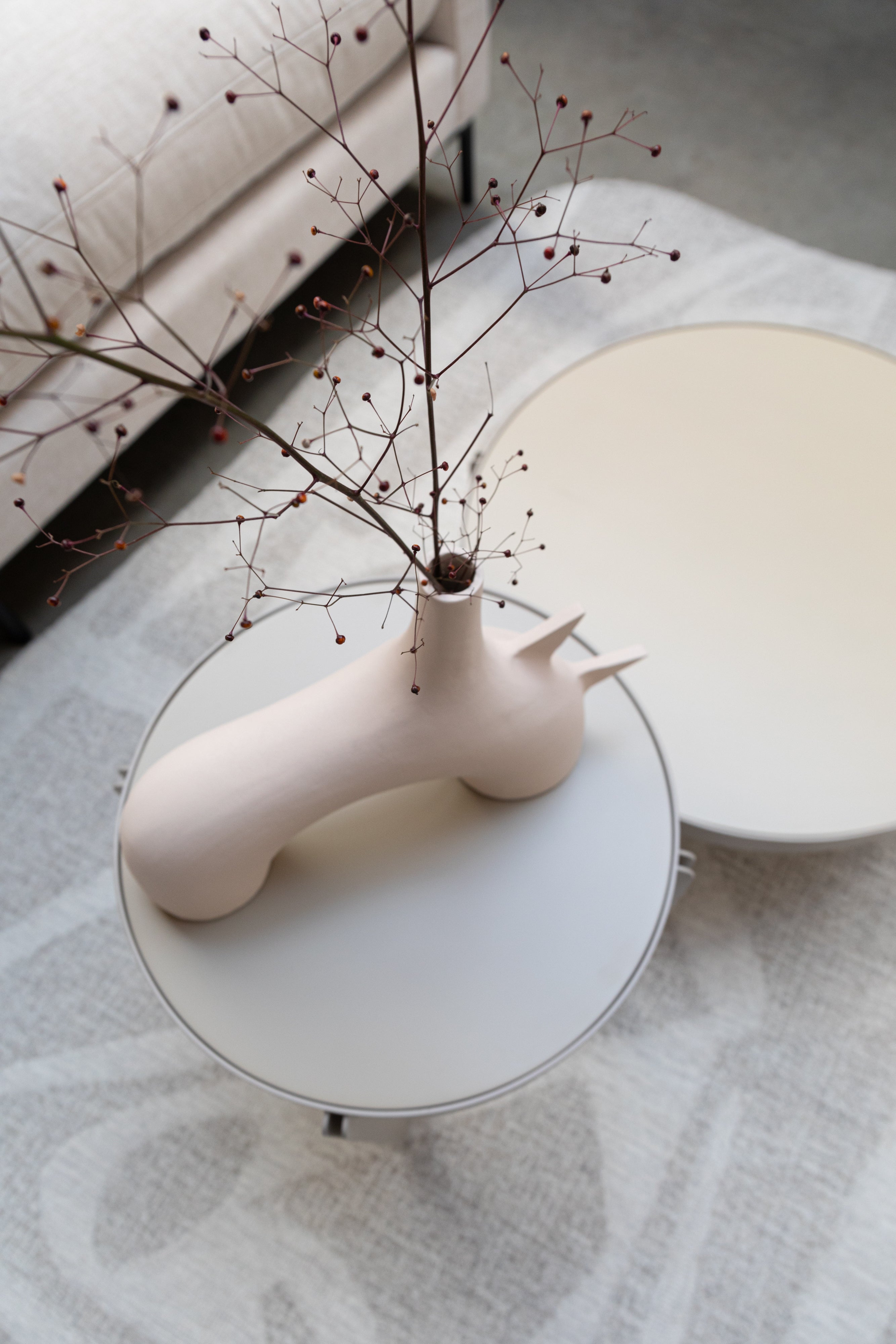 CENTRE beige side table