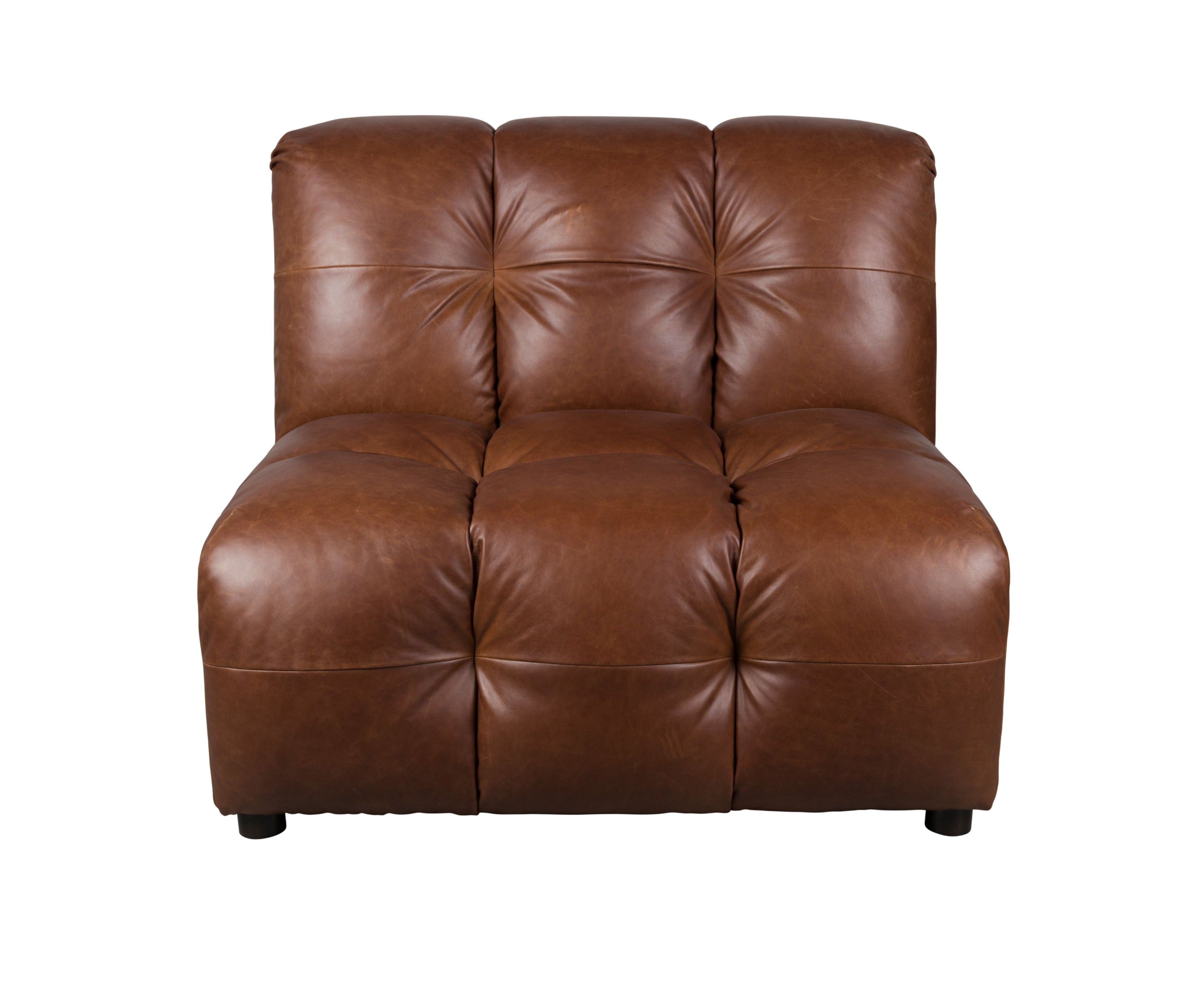 HACKMAN Modular Sofa - Central Element in Chocolate Leather
