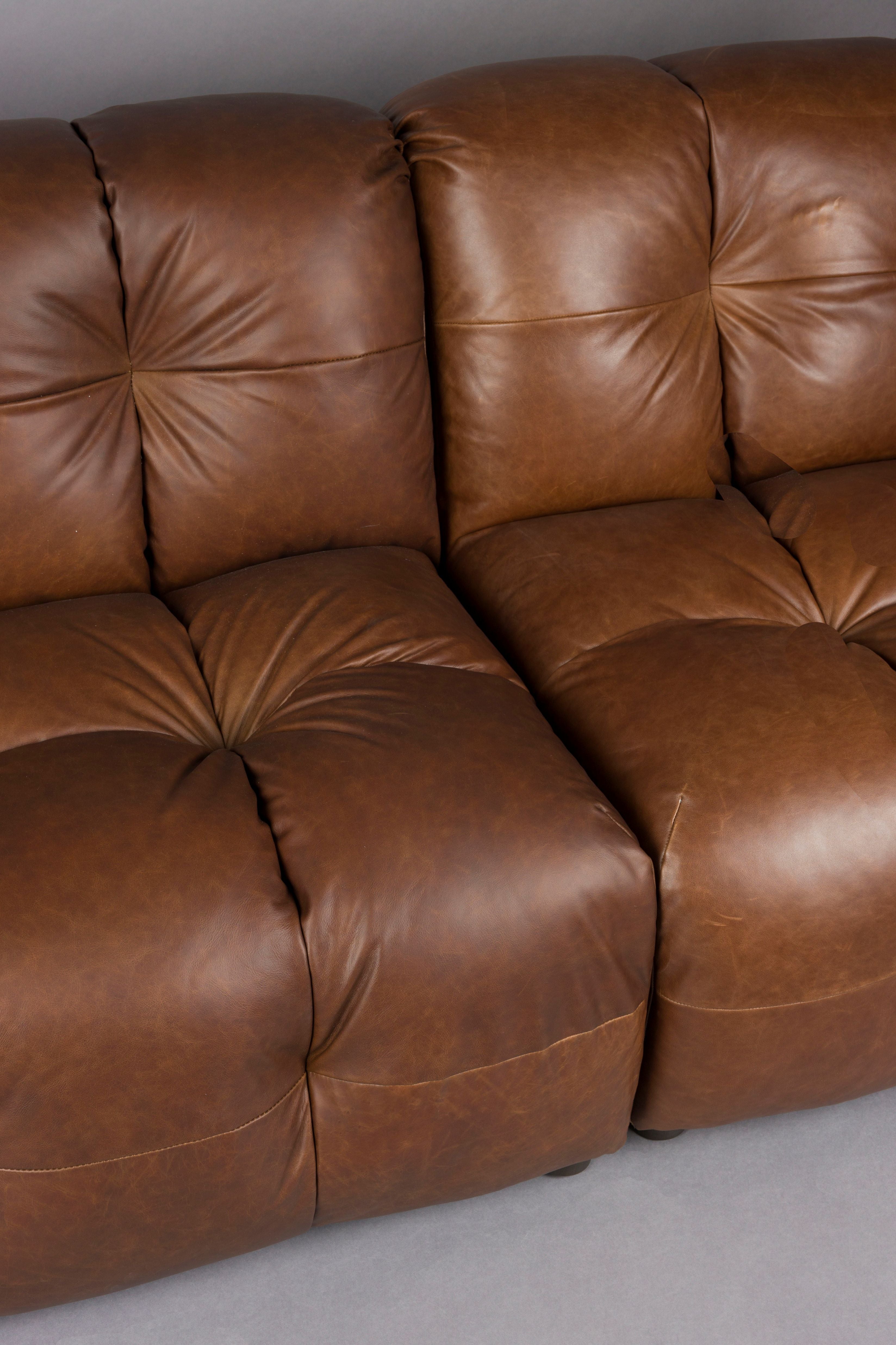 HACKMAN 3-seater Sofa chocolate leather