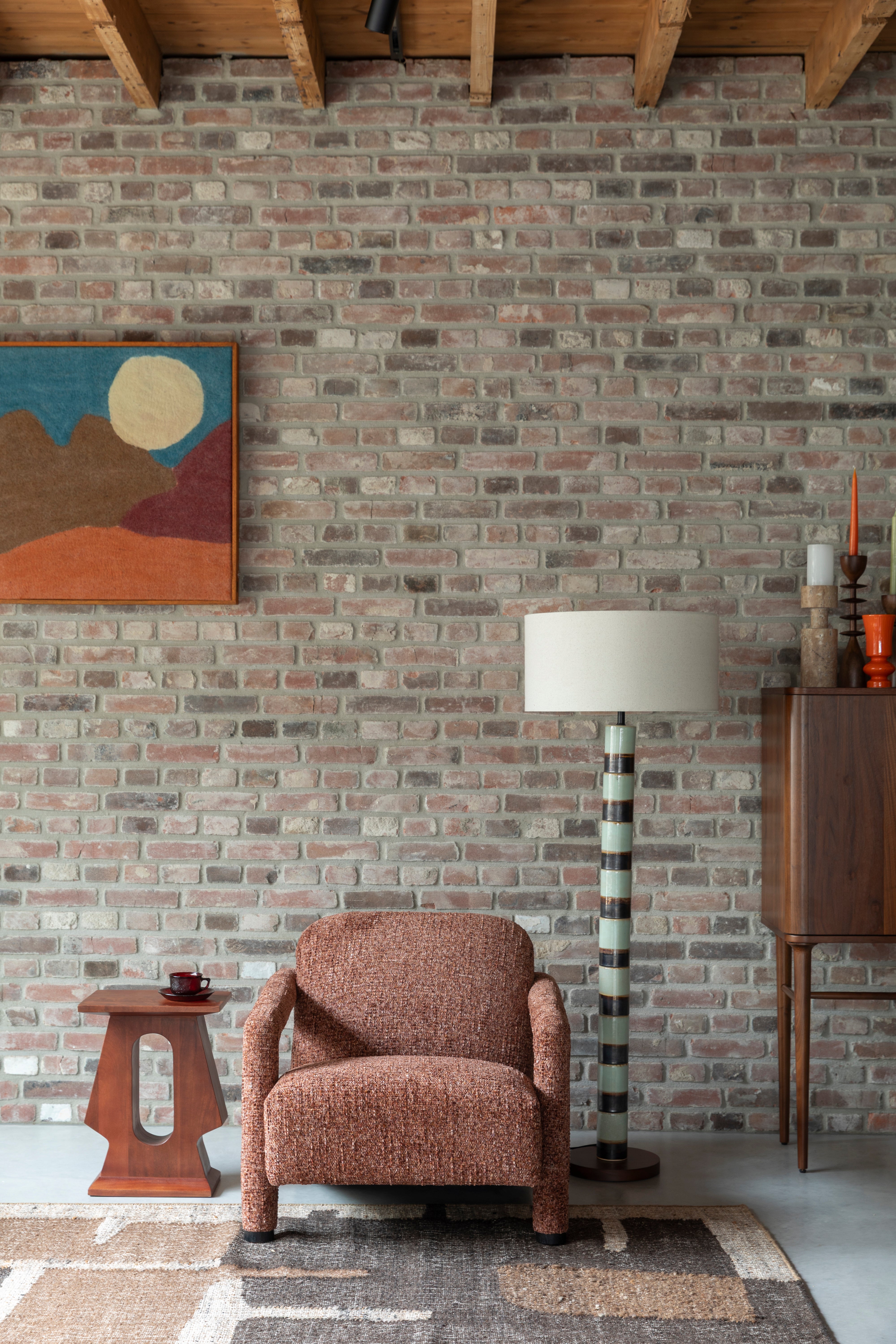 Fotel KENT bordový s červenou