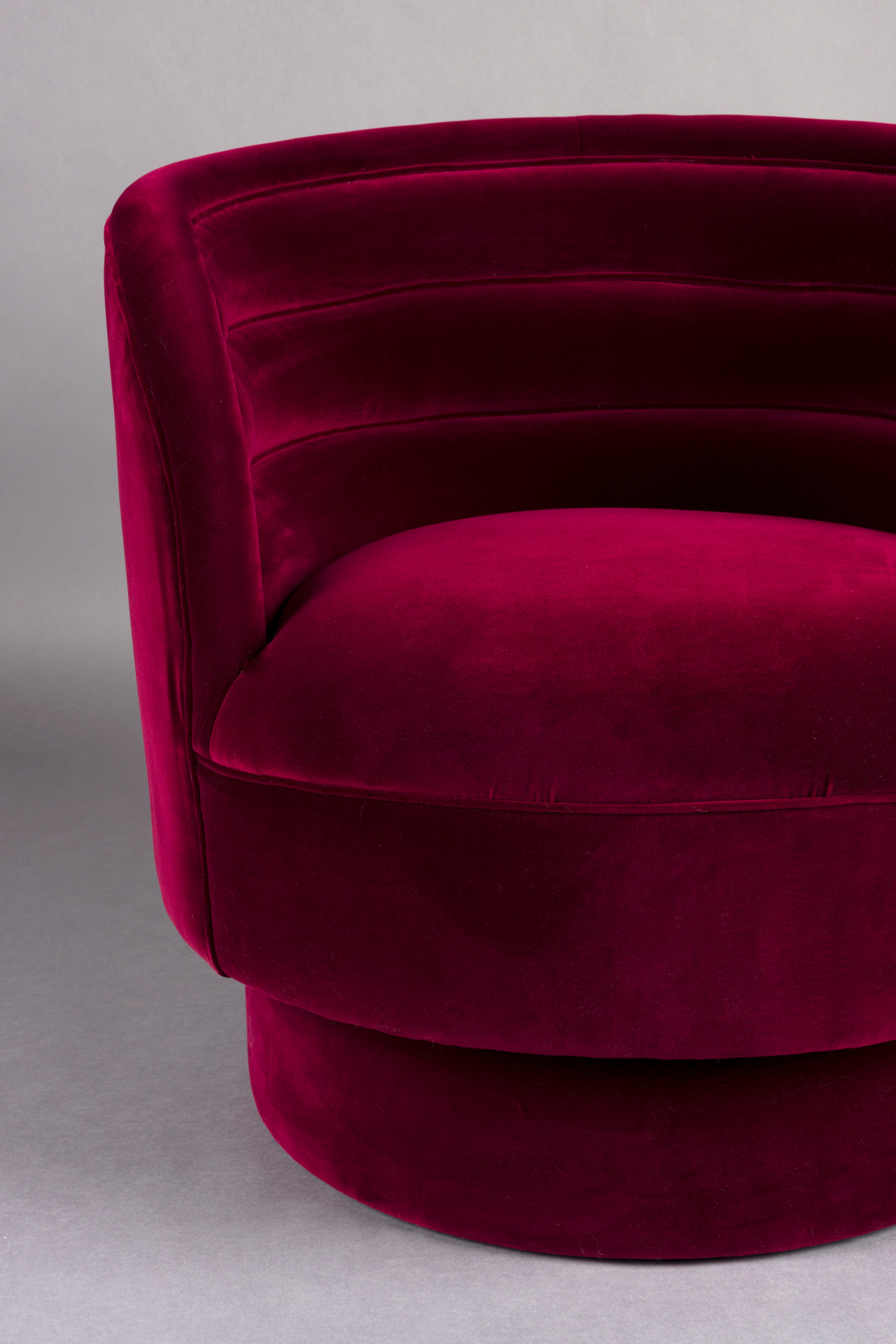 DOROTHY swivel armchair dark fuchsia