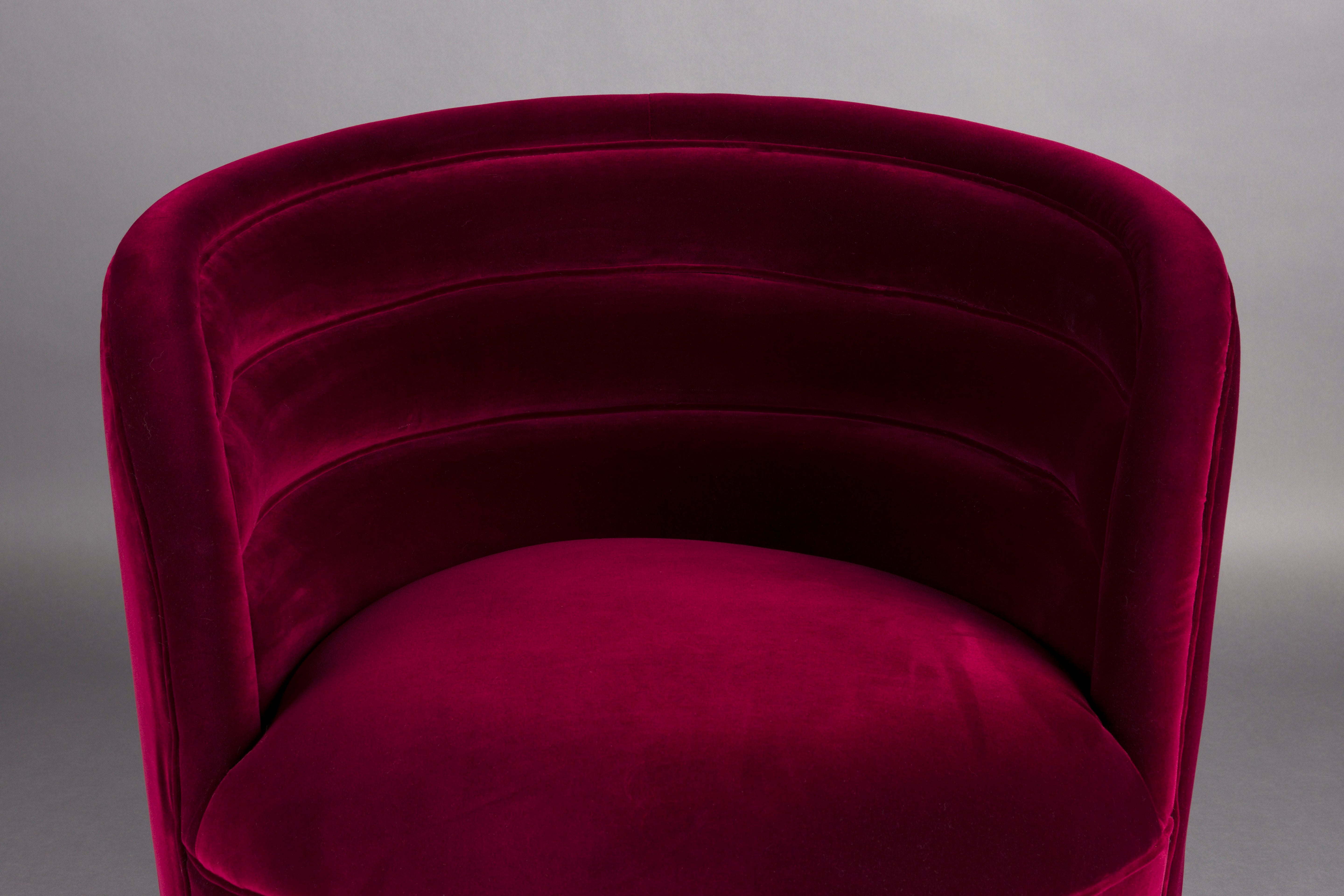 DOROTHY swivel armchair dark fuchsia