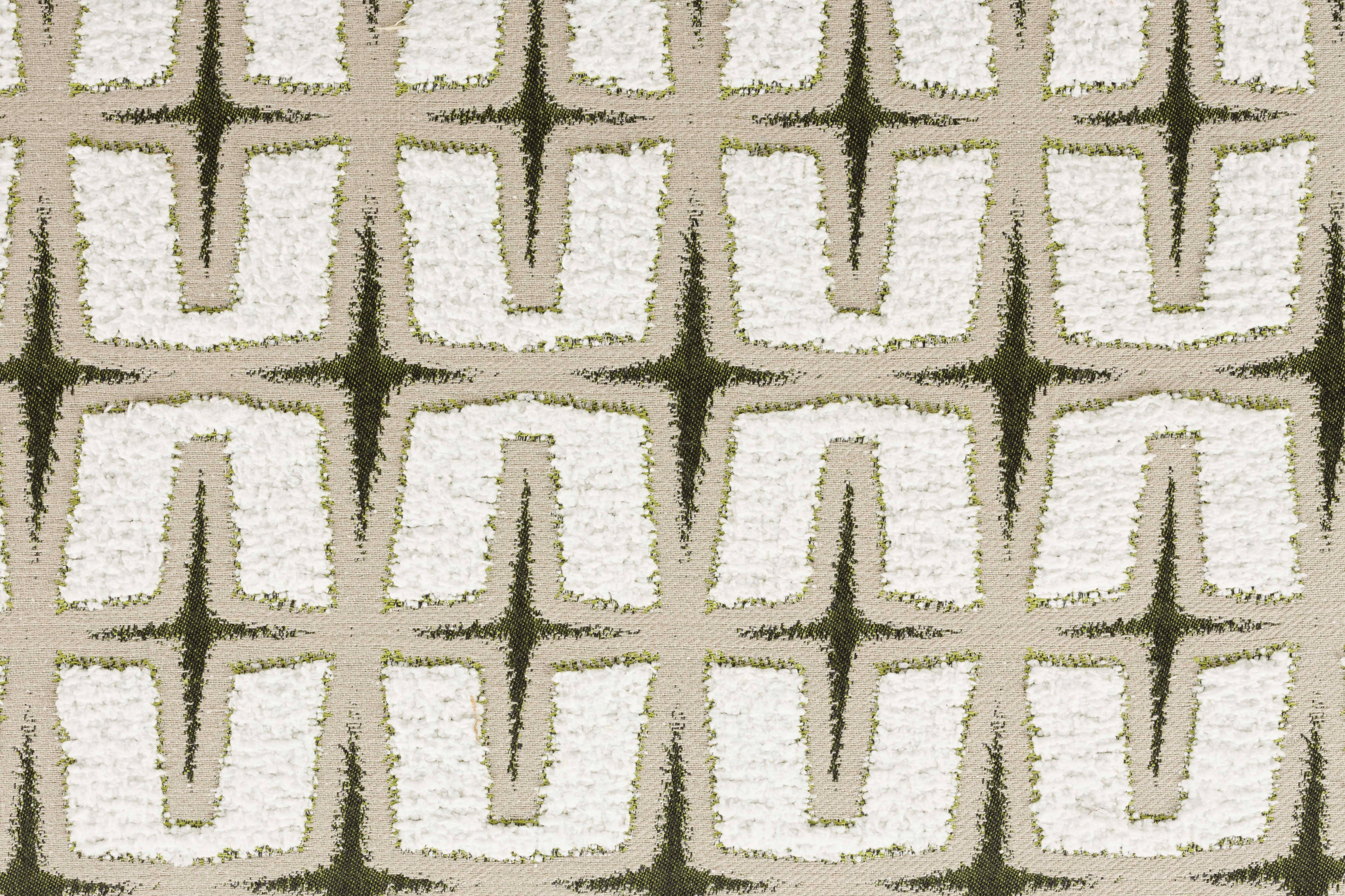 Beige RITZ armchair with geometric pattern