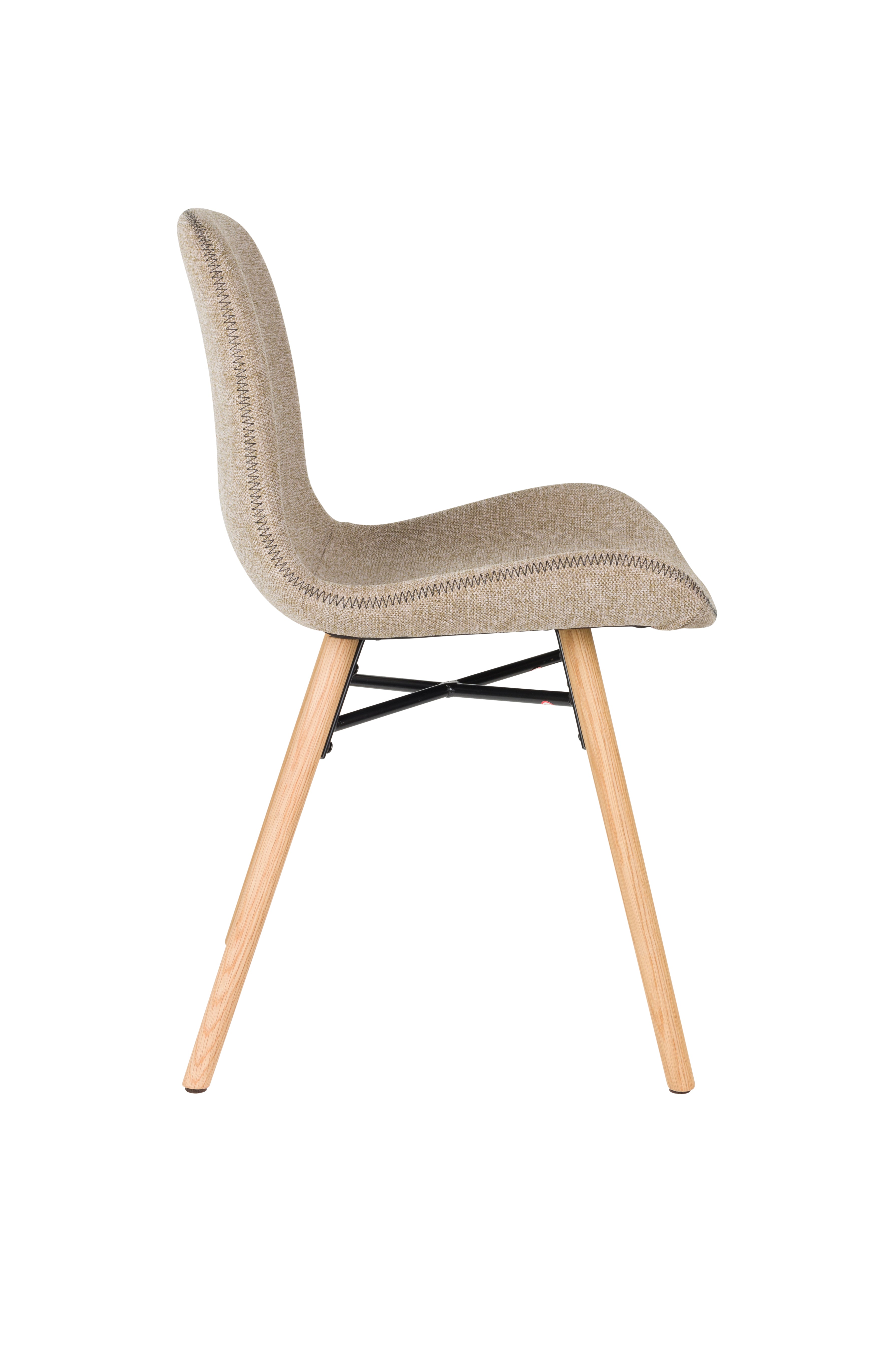 LESTER Chair Brown with Wooden Base