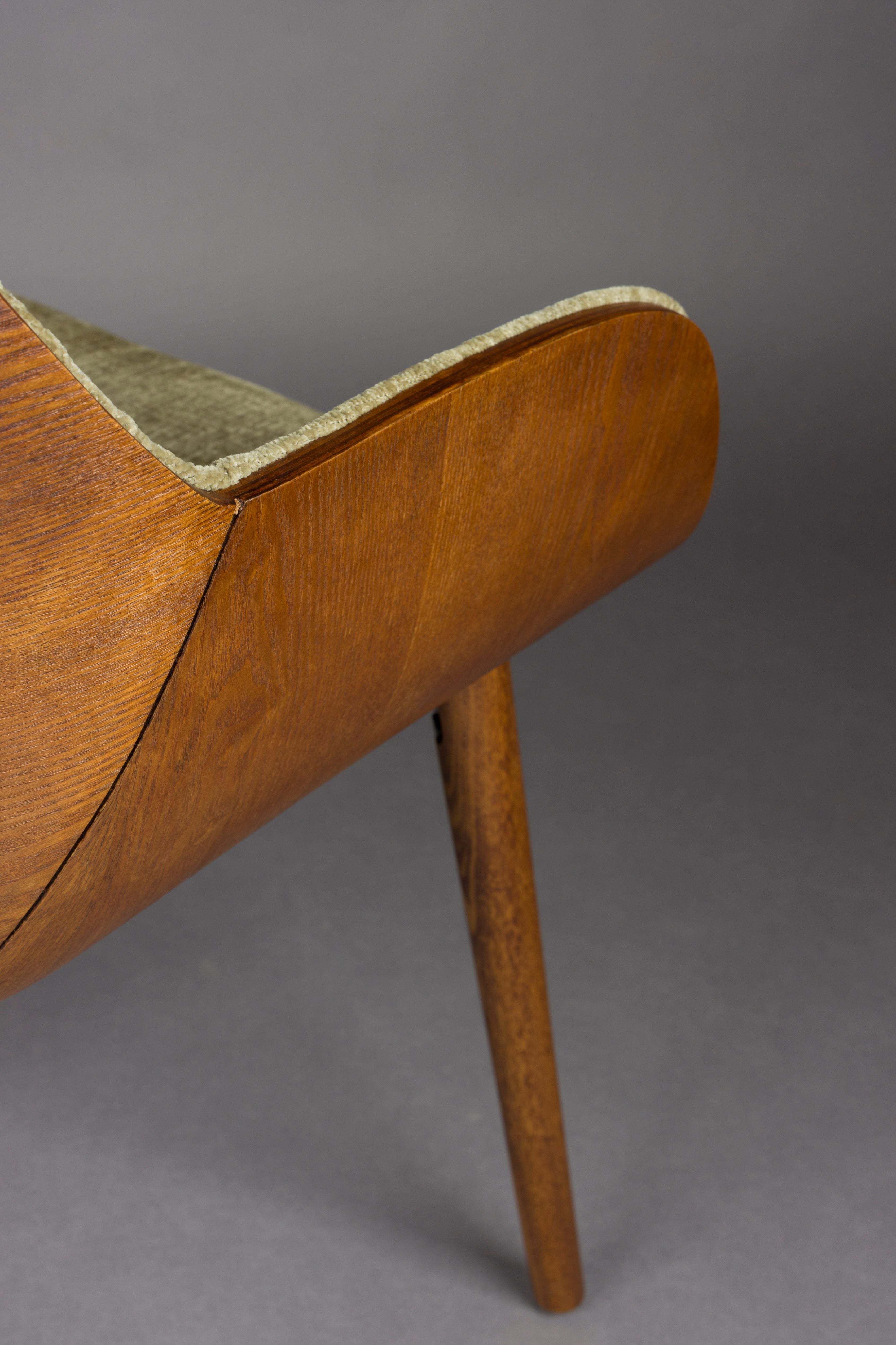 Stolička TAYLOR zelená s drevenou základňou