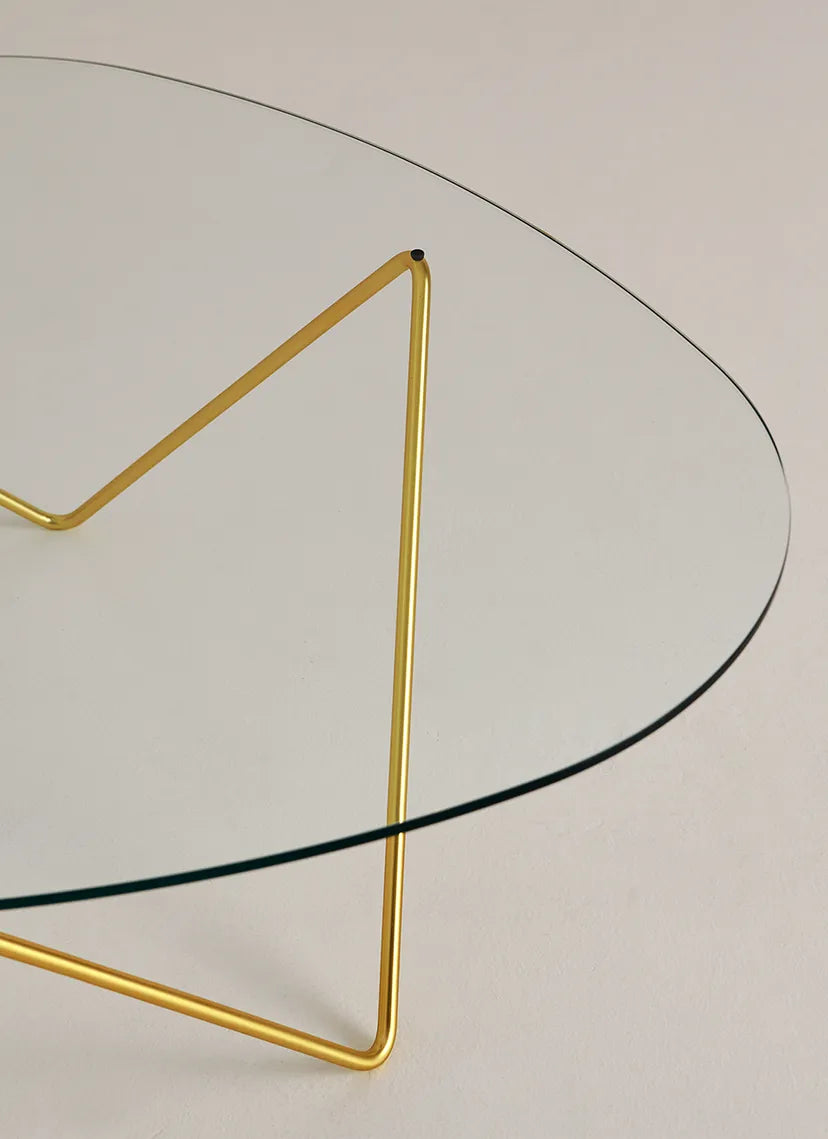 PEDRERA coffee table glass with brass base