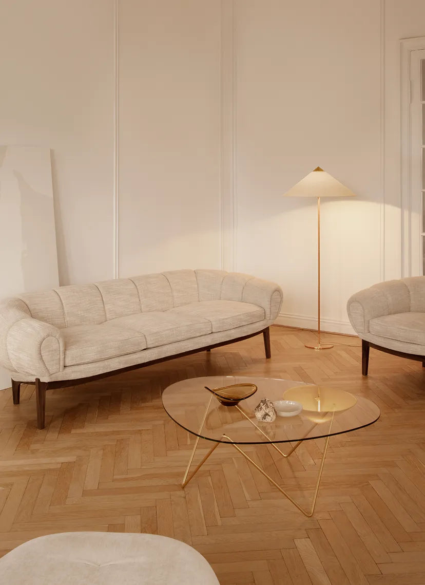 PEDRERA coffee table glass with brass base