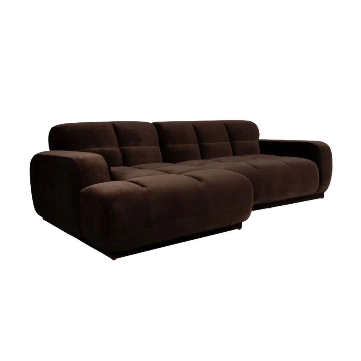 Sofa z szezlongiem HAZEL brązowy lewostronny – ujęcie 2
