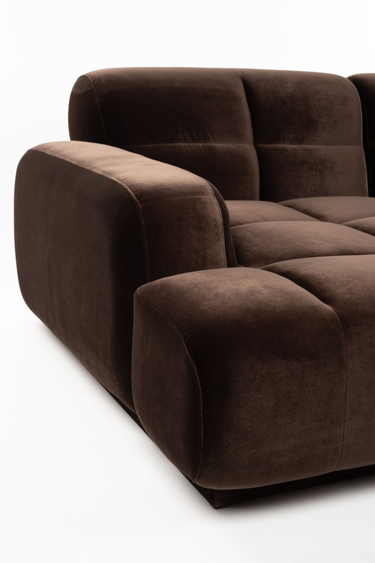 Sofa z szezlongiem HAZEL brązowy lewostronny – ujęcie 4