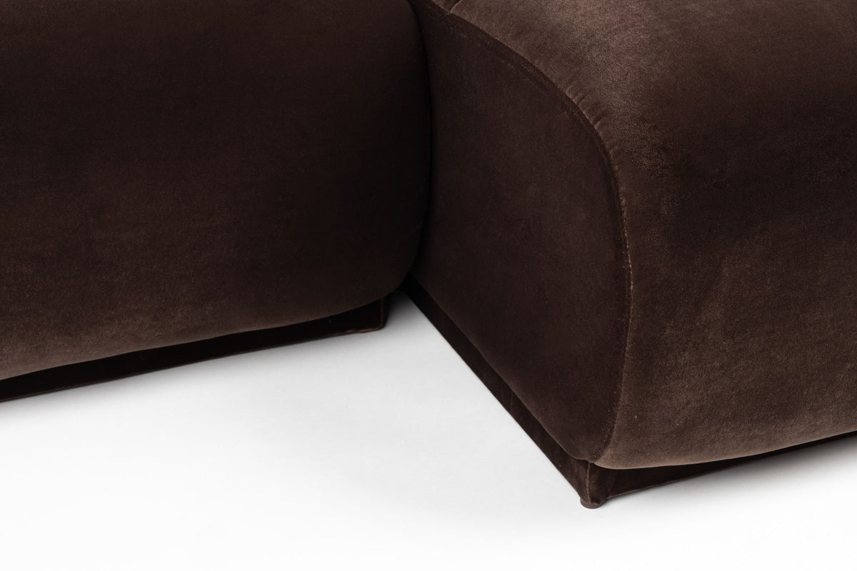 Sofa z szezlongiem HAZEL brązowy prawostronny – ujęcie 9