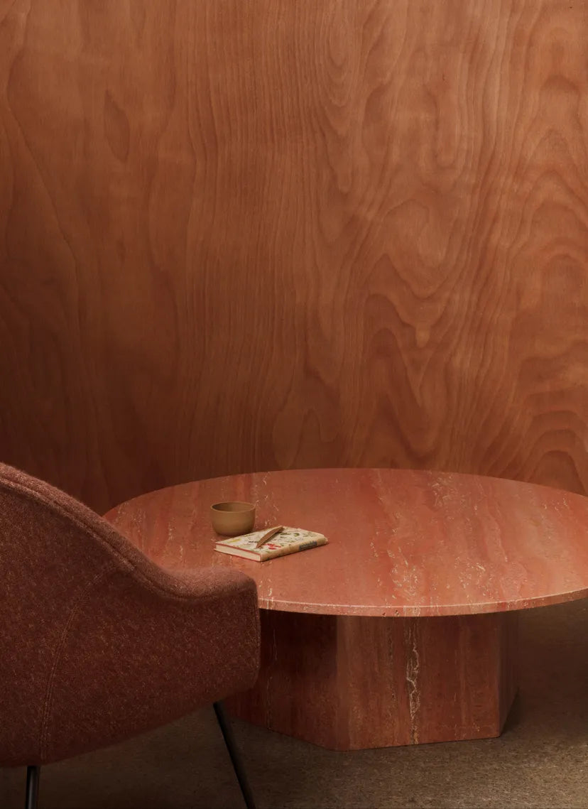 Kávový stolík EPIC červený travertín