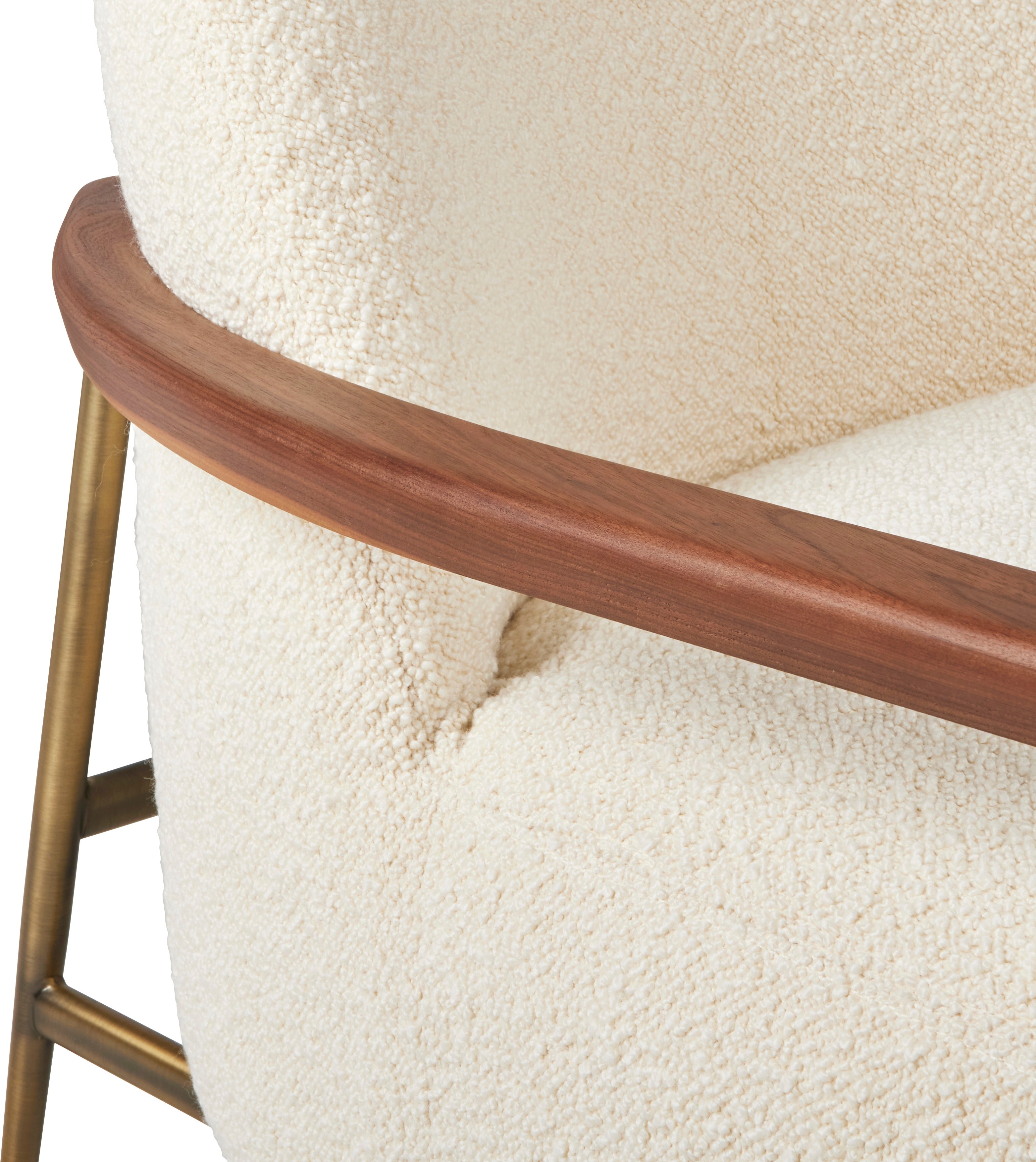 Pohovka SEJOUR čalúnená s mosadzným podstavcom