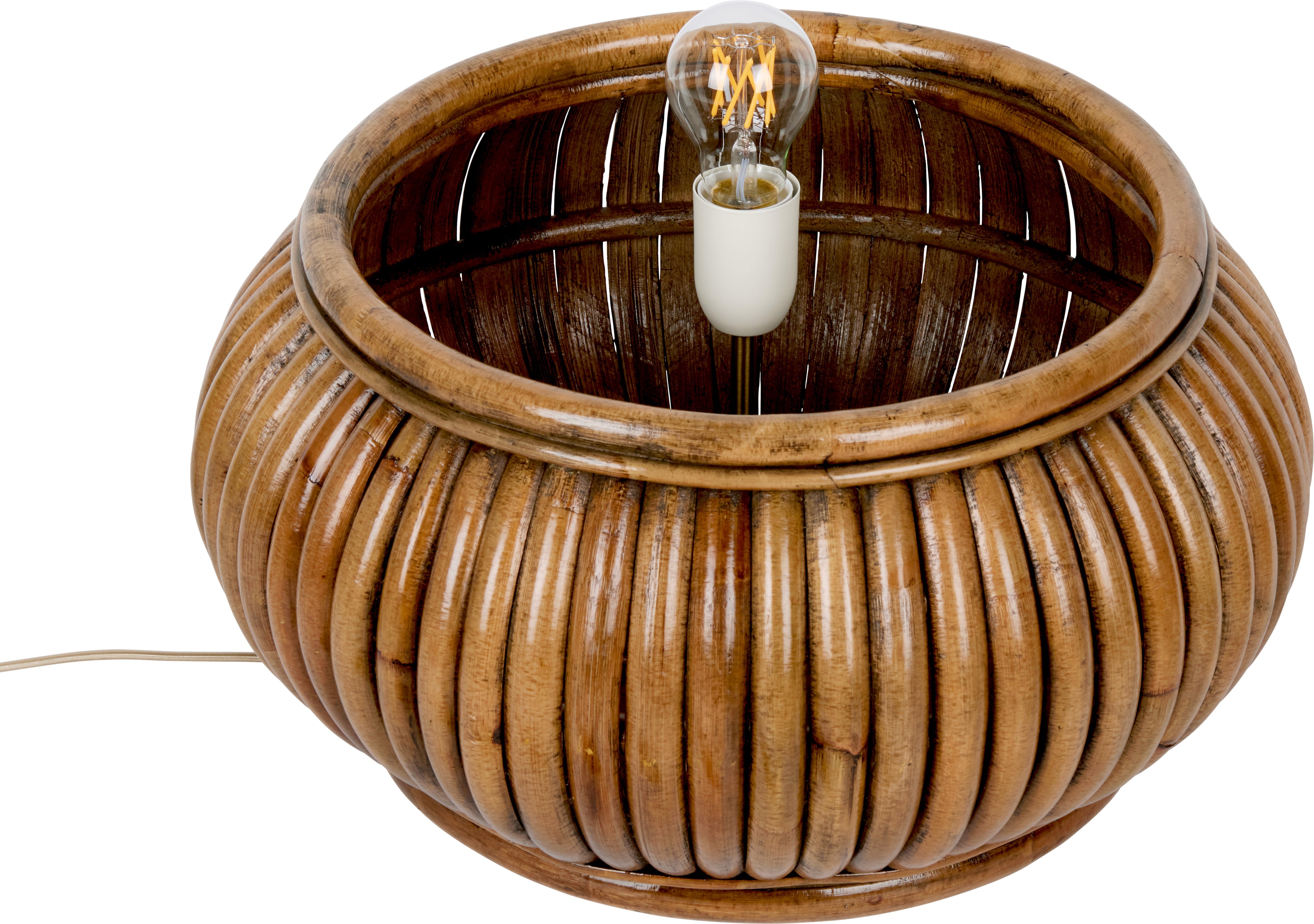 Záhradná stojaca lampa BOHEMIAN z ratanu