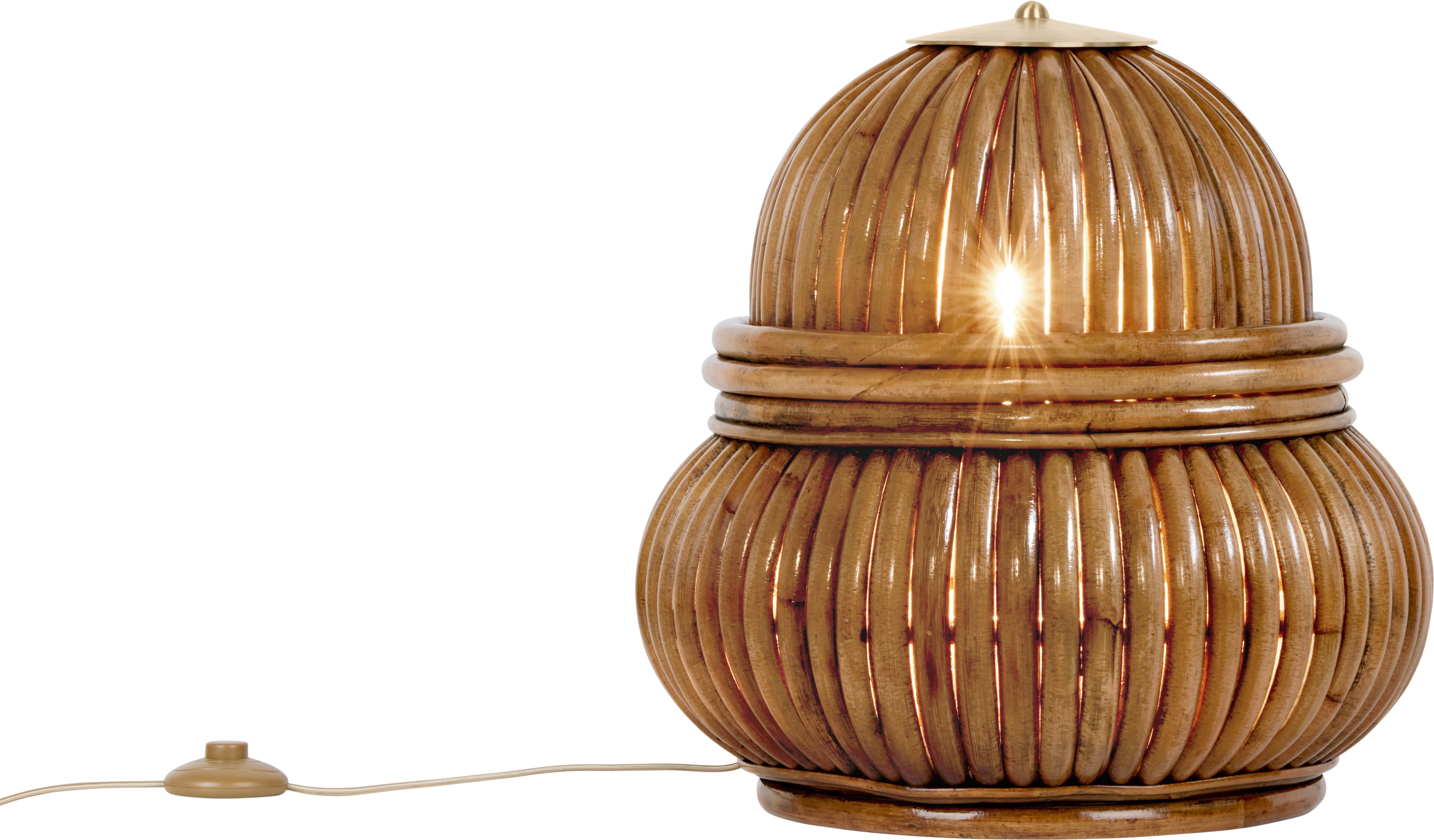 Záhradná stojaca lampa BOHEMIAN z ratanu