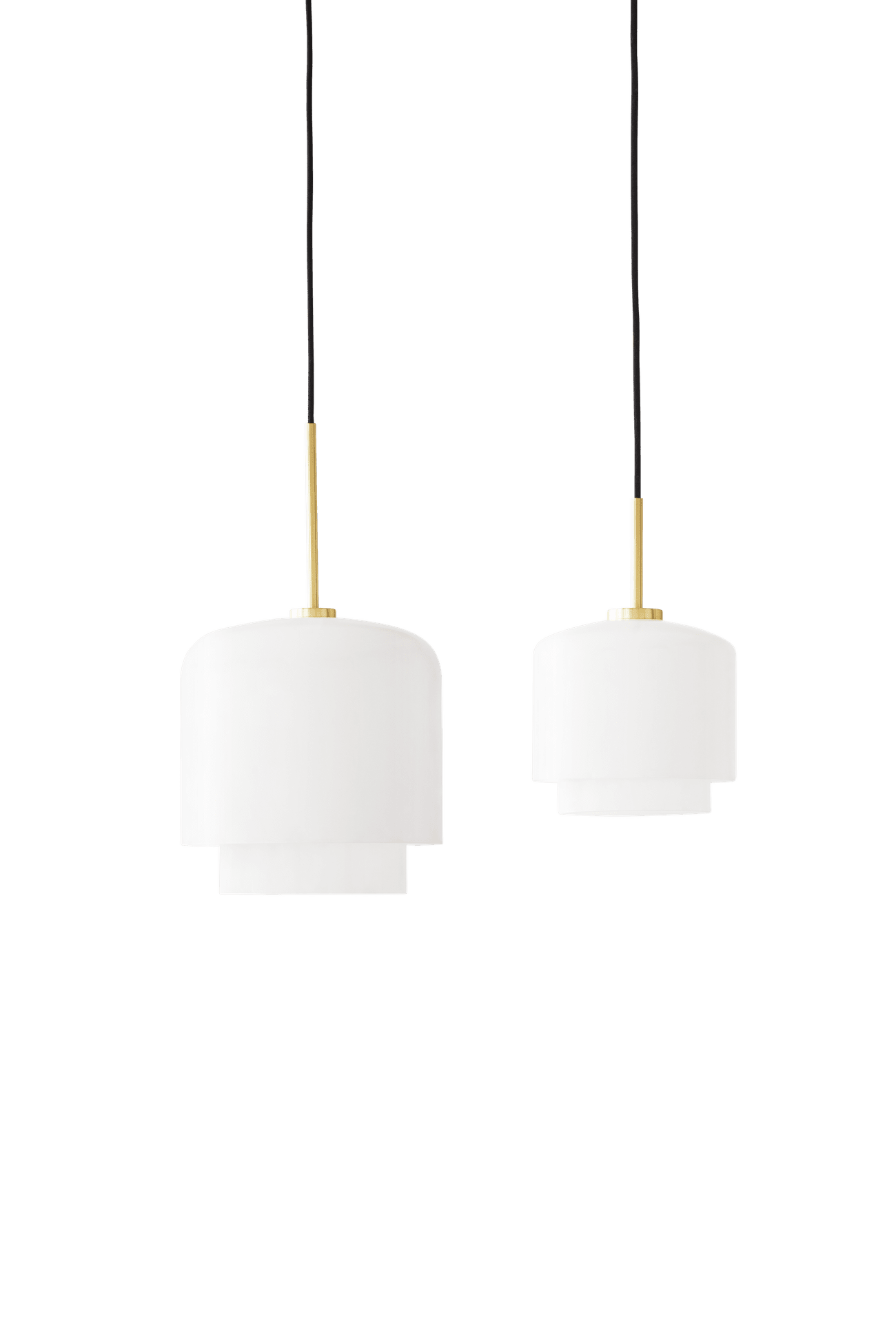 Závesná lampa MEGUMI biela s mosadzným povrchom