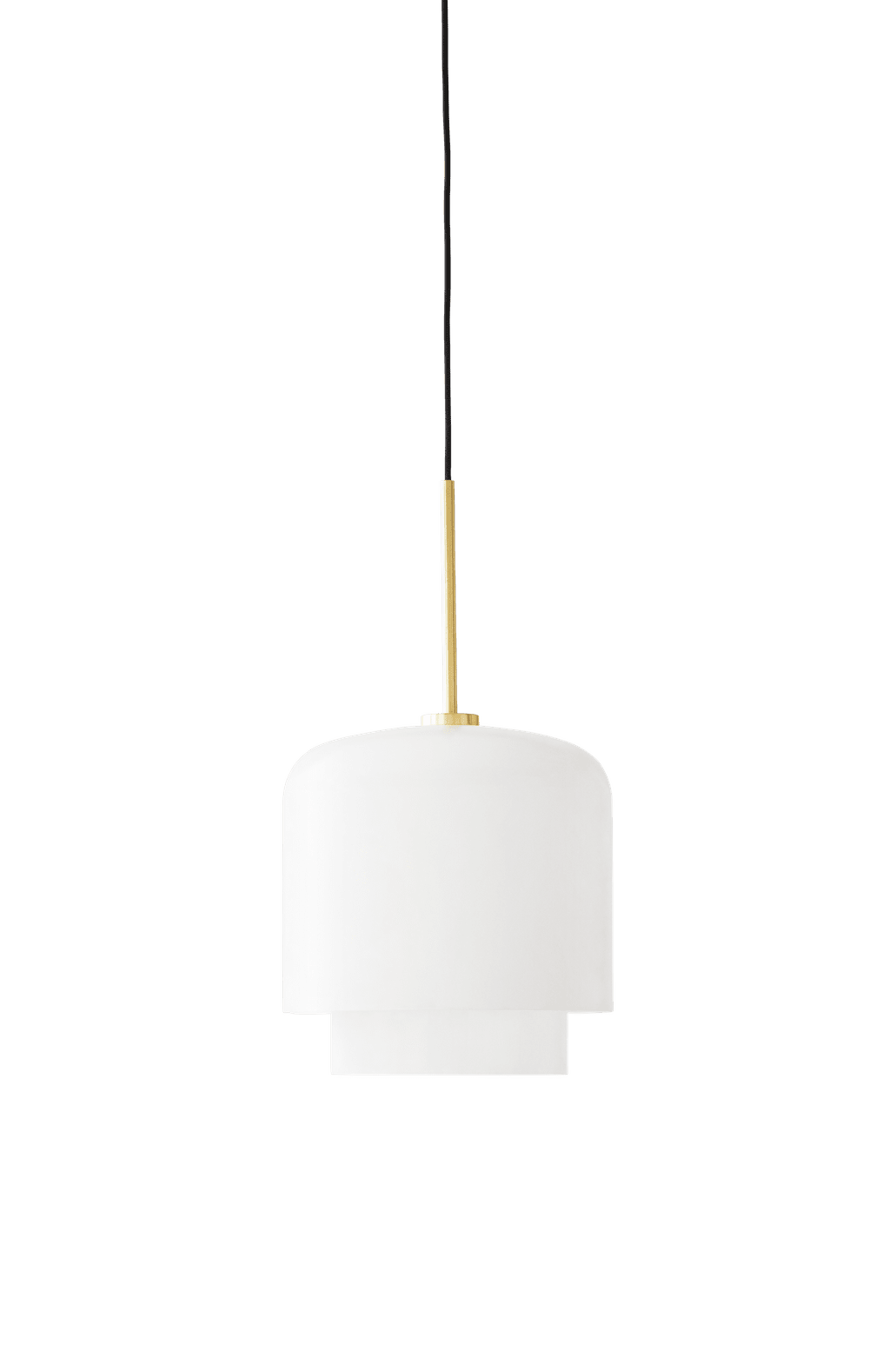 Závesná lampa MEGUMI biela s mosadzným povrchom