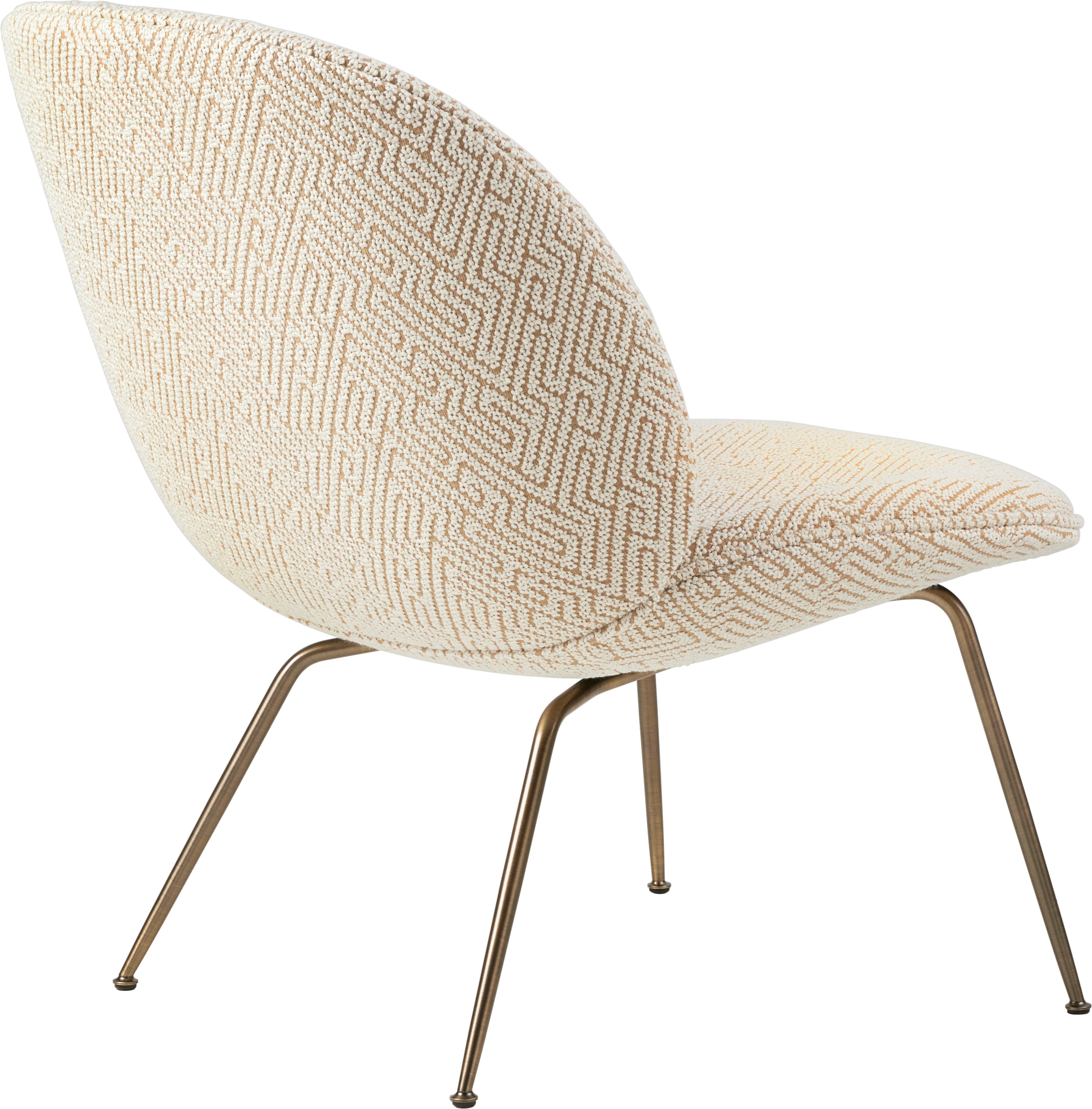 BEETLE upholstered armchair with brass base