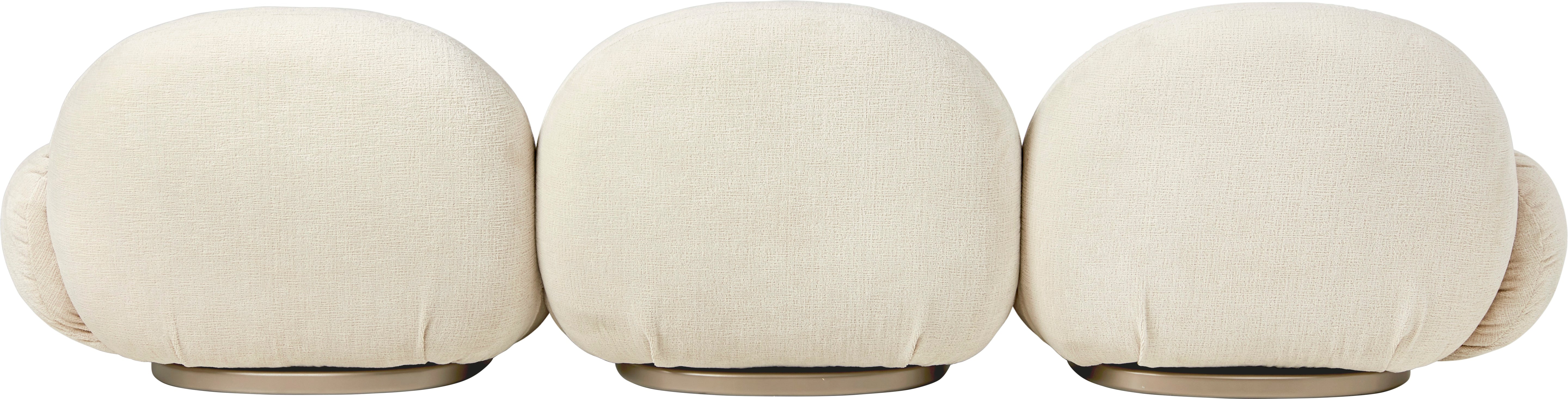 3-seater PACHA sofa upholstered with a gold base