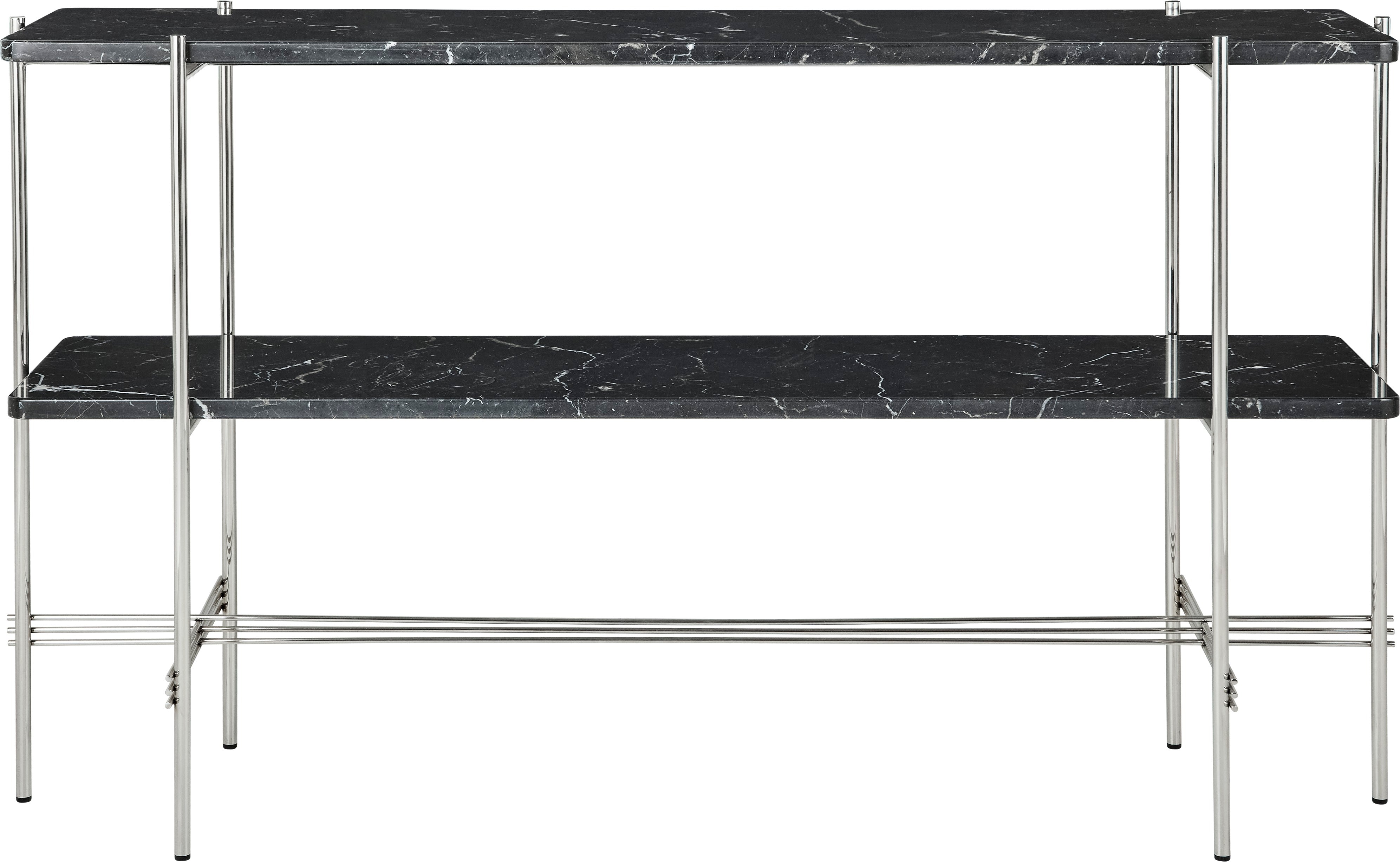 Konzola TS čierny mramor s chrómovým podstavcom