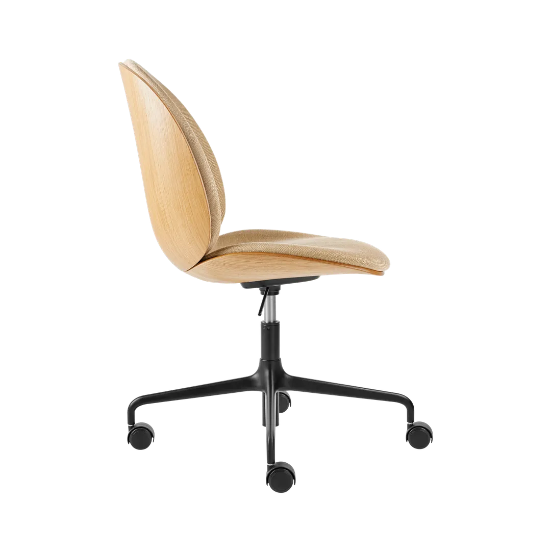 BEETLE upholstered office chair with oak wood